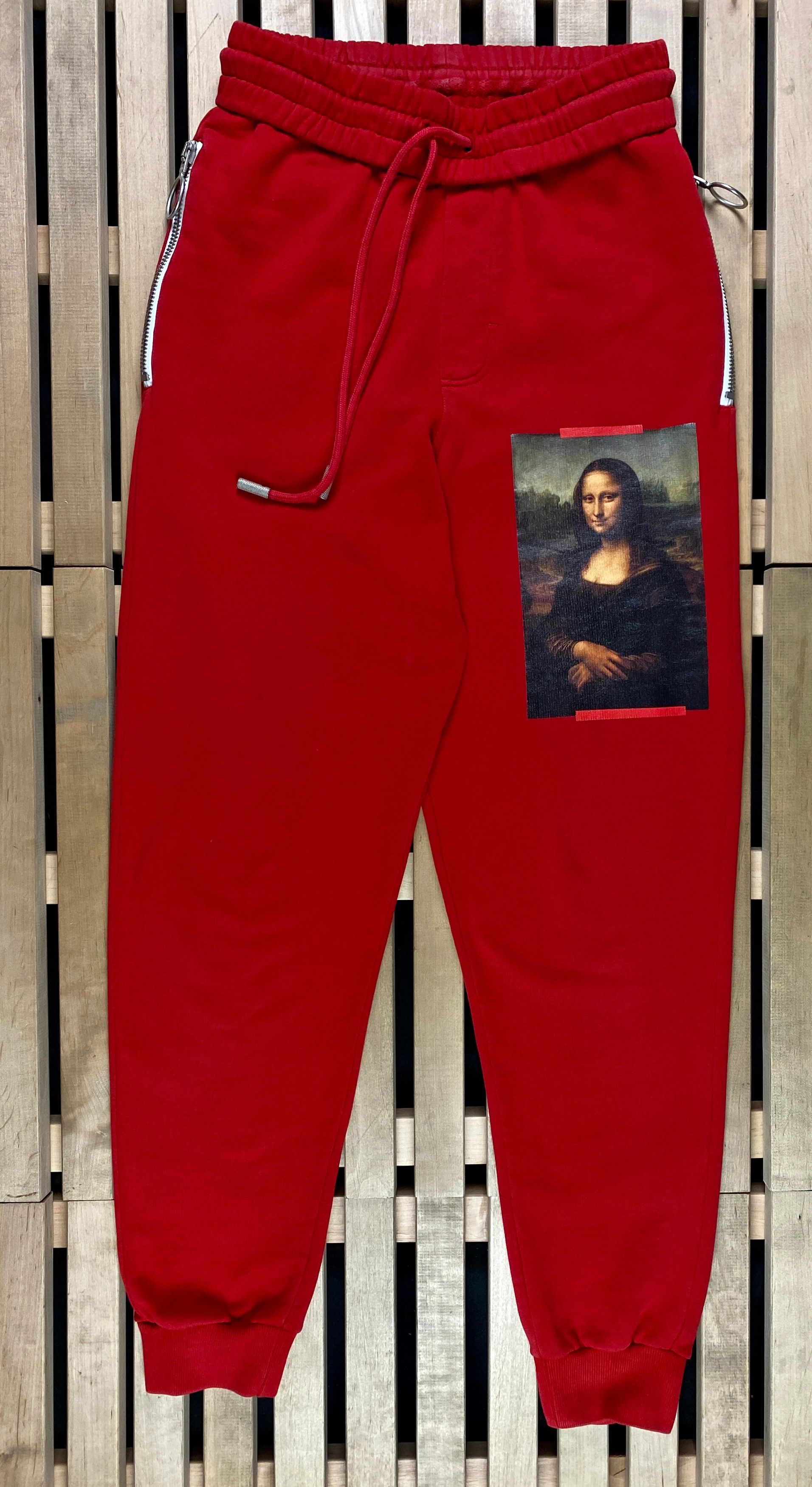 image of Mens Pants Trousers Off White Mona Lisa Size Xs in Red