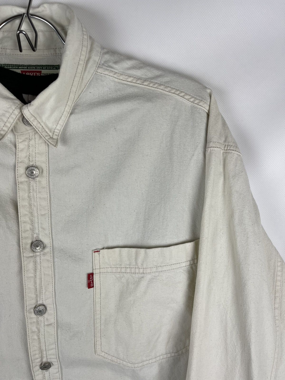 Levi's × Levi's Vintage Clothing Levi’s vintage 90s white button up oversized overshirt shirt Size US L / EU 52-54 / 3 - 13 Thumbnail