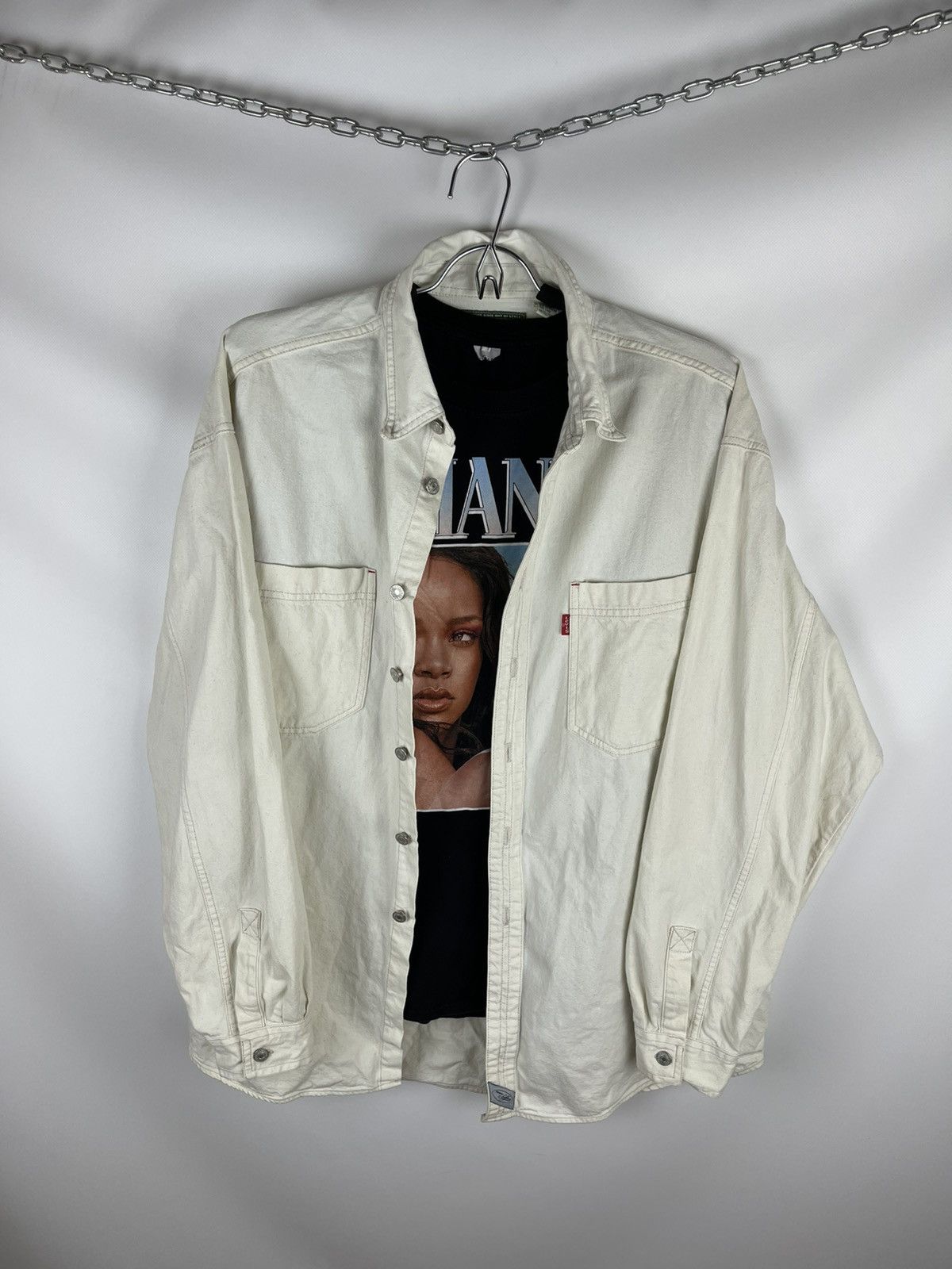 Levi's × Levi's Vintage Clothing Levi’s vintage 90s white button up oversized overshirt shirt Size US L / EU 52-54 / 3 - 1 Thumbnail