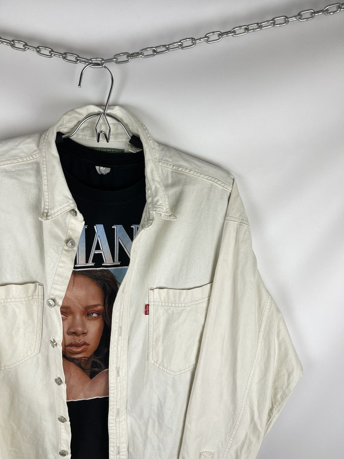 Levi's × Levi's Vintage Clothing Levi’s vintage 90s white button up oversized overshirt shirt Size US L / EU 52-54 / 3 - 3 Thumbnail