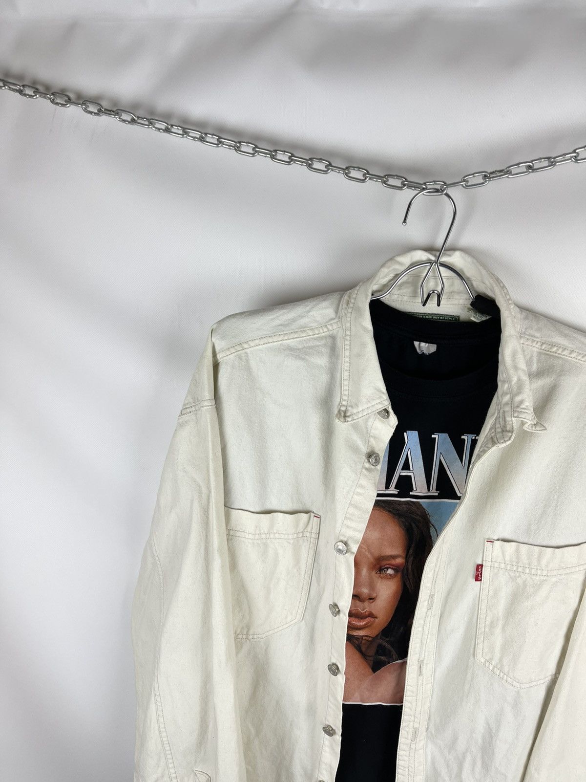 Levi's × Levi's Vintage Clothing Levi’s vintage 90s white button up oversized overshirt shirt Size US L / EU 52-54 / 3 - 2 Thumbnail