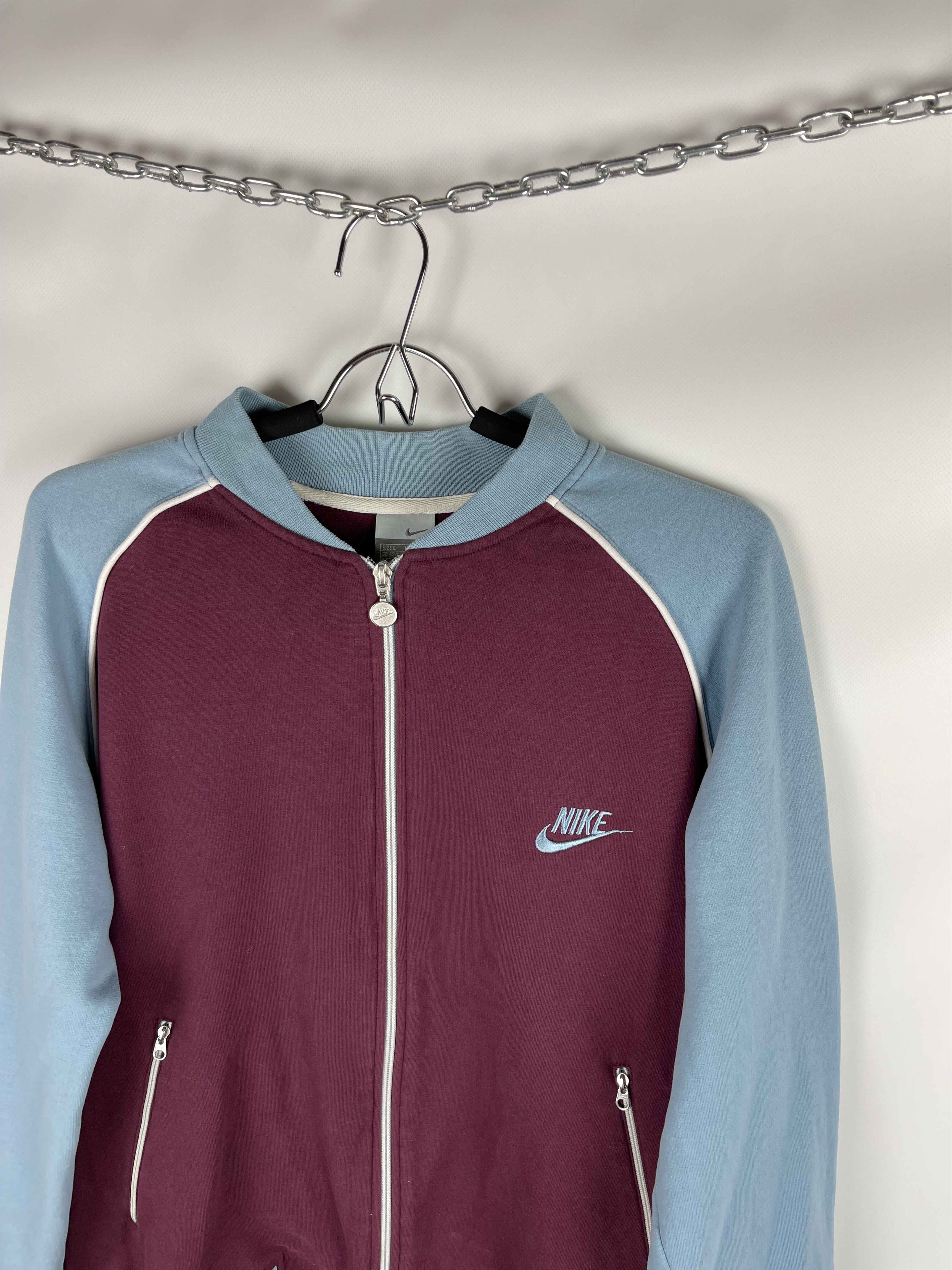 Nike Nike vintage y2k burgundy blue bomber jacket Size US L / EU 52-54 / 3 - 5 Thumbnail