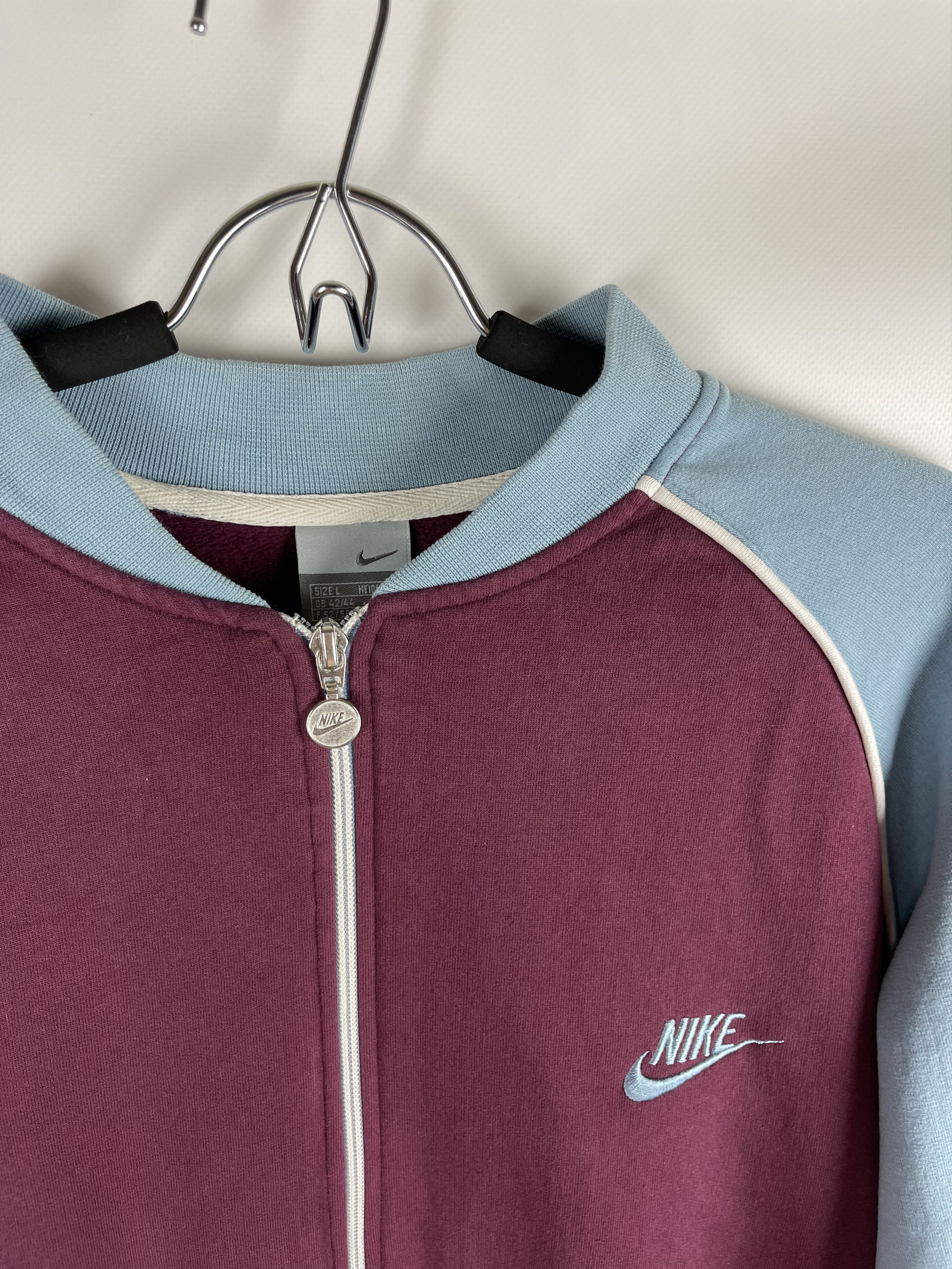 Nike Nike vintage y2k burgundy blue bomber jacket Size US L / EU 52-54 / 3 - 7 Thumbnail