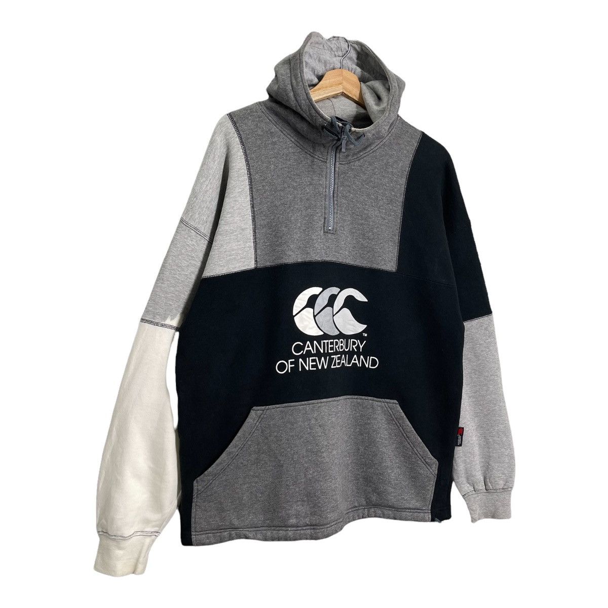 Canterbury of New Zealand × Vintage 90s Canterbury Of New Zealand Big Logo Halfzip Hoodie Size M Size US M / EU 48-50 / 2 - 2 Thumbnail