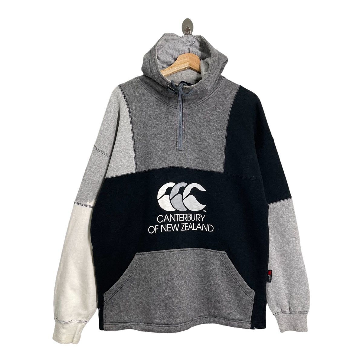 90s Canterbury Of New Zealand Big Logo Halfzip Hoodie Size M