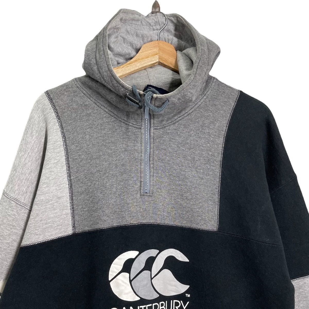 Canterbury of New Zealand × Vintage 90s Canterbury Of New Zealand Big Logo Halfzip Hoodie Size M Size US M / EU 48-50 / 2 - 5 Thumbnail