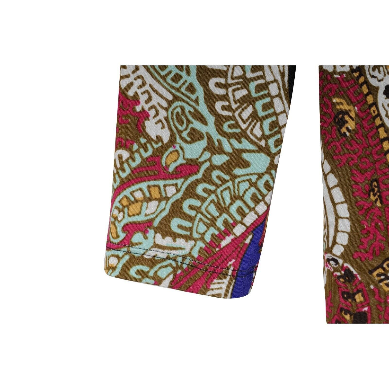 Just Cavalli Corset V Neck Blouse Tan Mozaic Print Top y2k Vibe Size M / US 6-8 / IT 42-44 - 4 Thumbnail