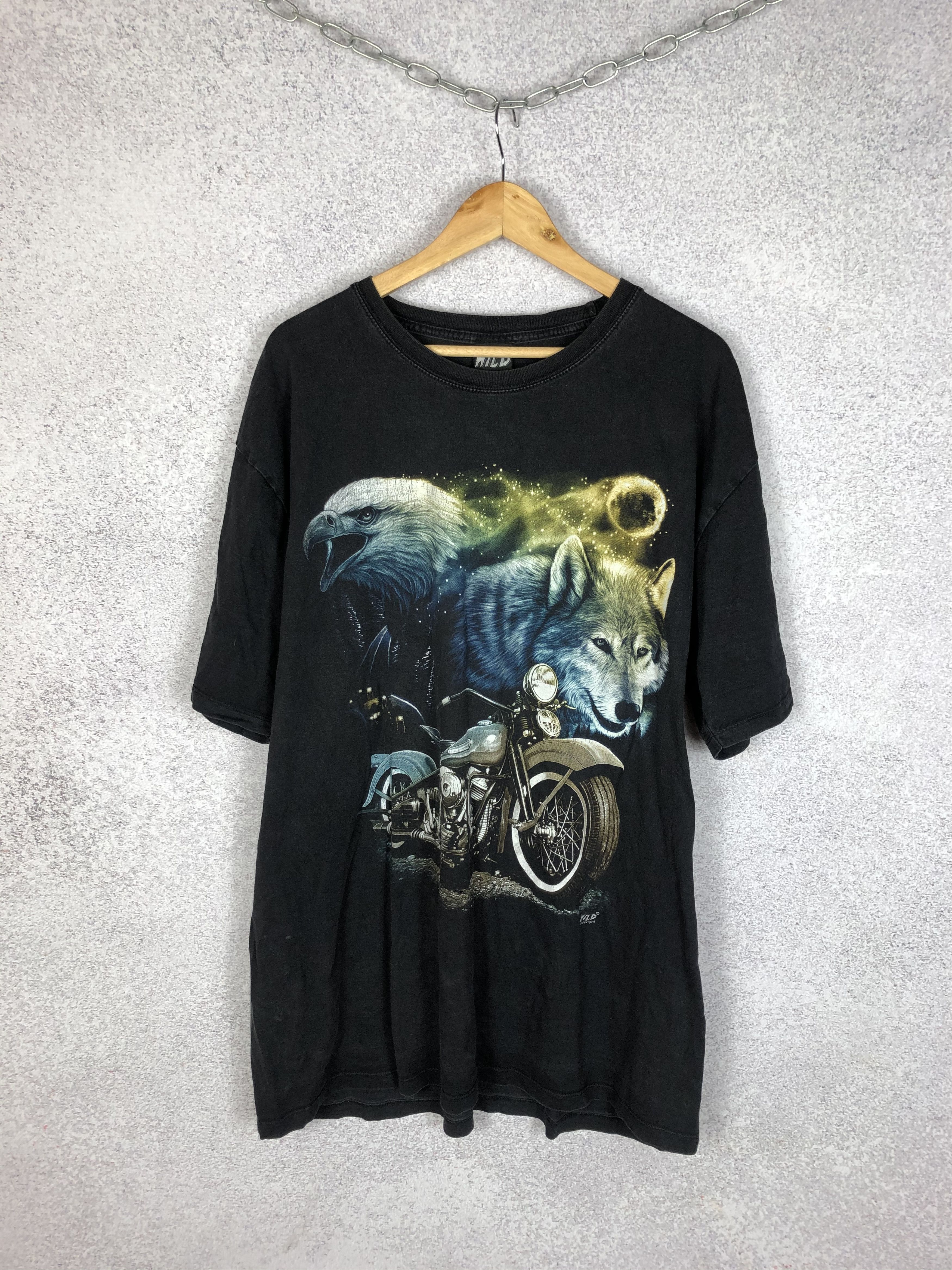 Band Tees American Vintage 90s Wolf EAGLES BIKE Overprint Tee Size US XXL / EU 58 / 5 - 1 Thumbnail