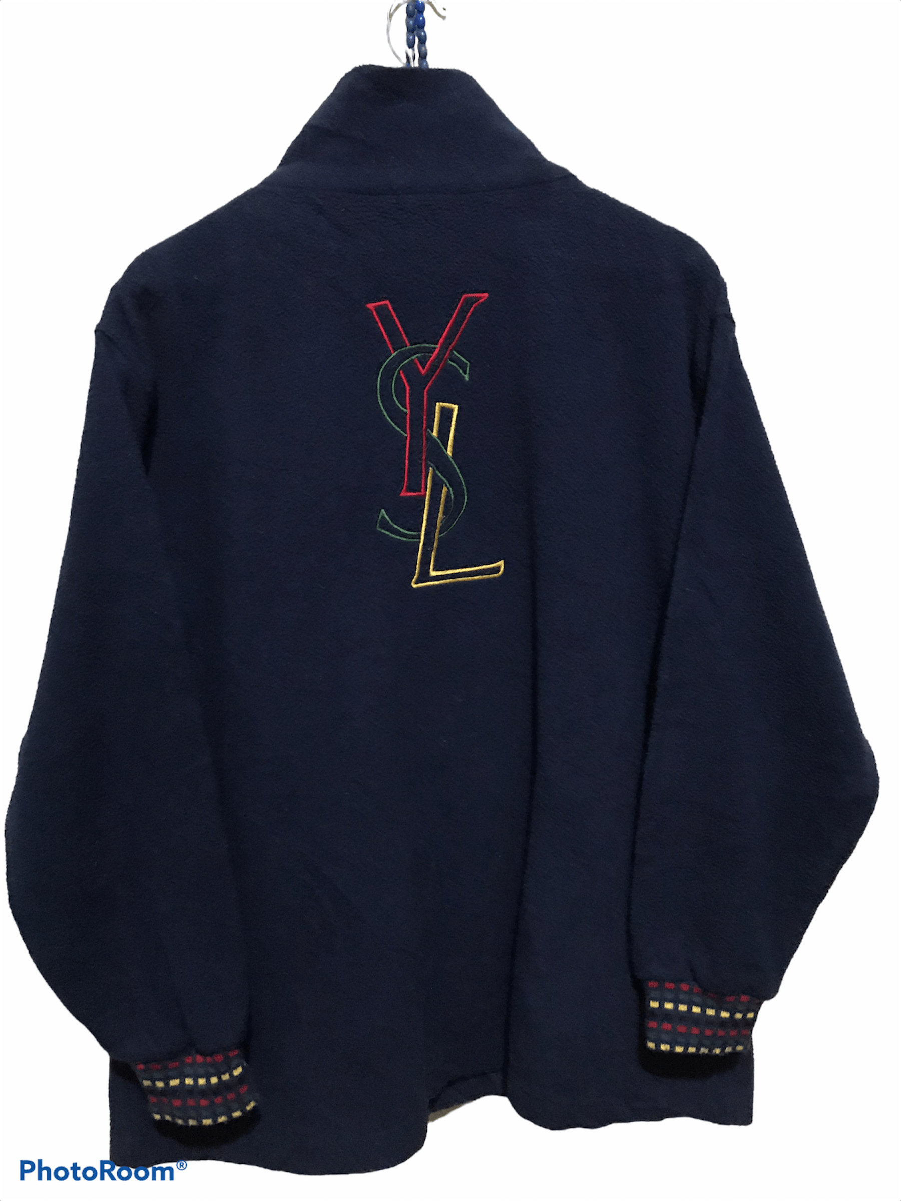 Yves Saint Laurent Vintage Yves Saint Laurent Big Logo SpellOut Fleece Sweater Size US L / EU 52-54 / 3 - 1 Thumbnail
