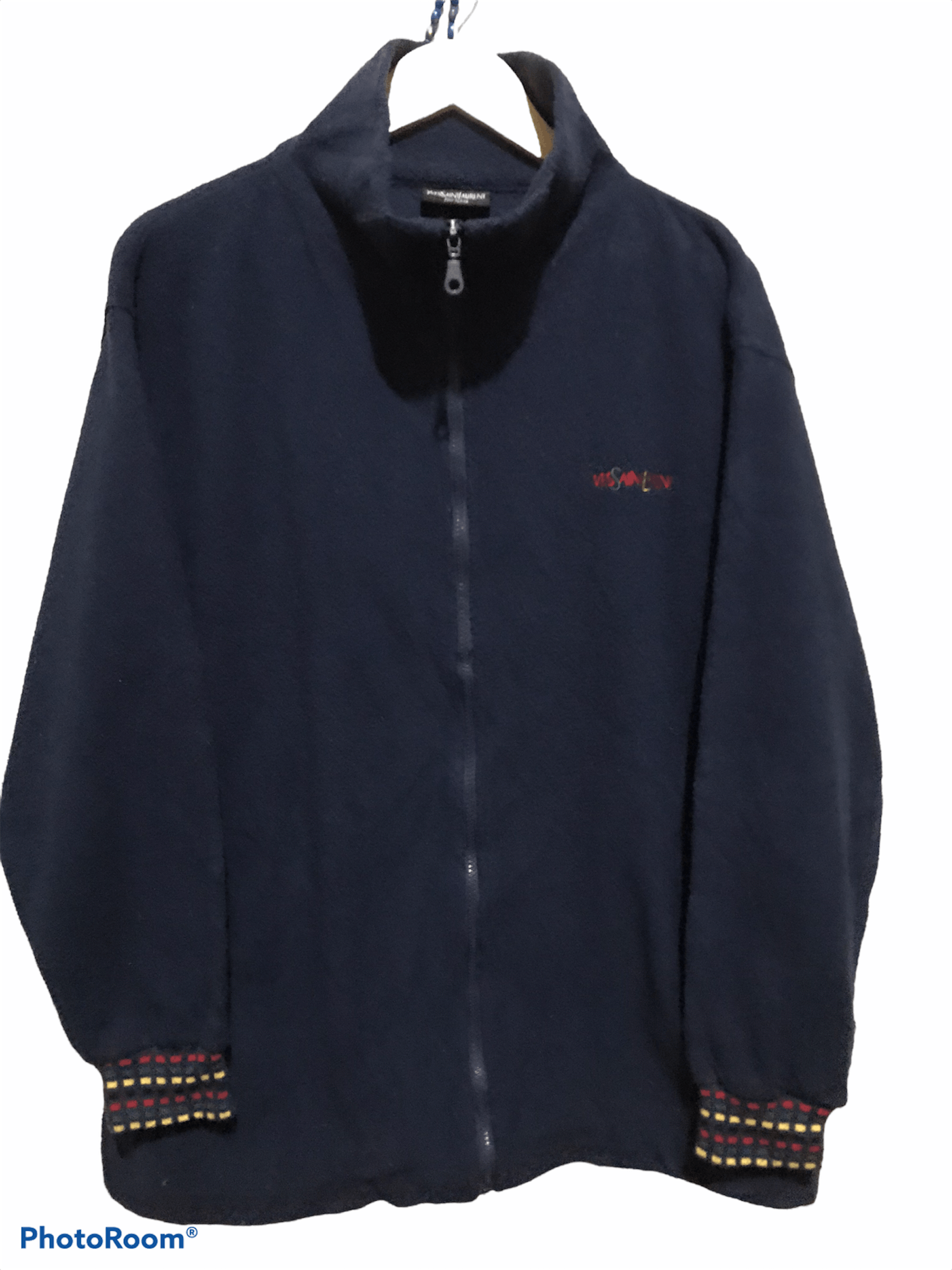 Yves Saint Laurent Vintage Yves Saint Laurent Big Logo SpellOut Fleece Sweater Size US L / EU 52-54 / 3 - 2 Thumbnail