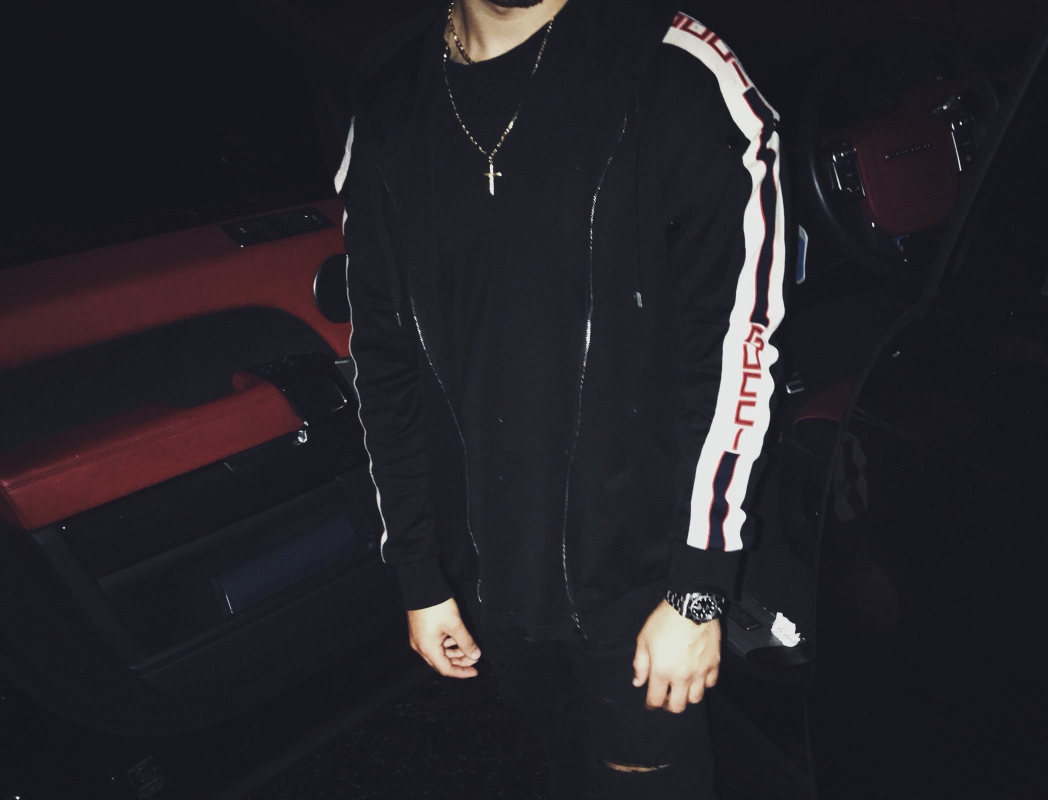 Gucci Gucci Black Logo Tape Hoodie Grailed