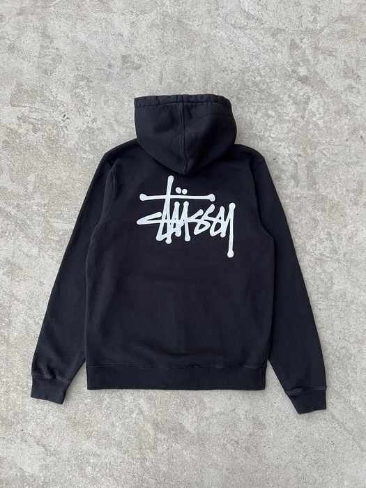 Vintage Stussy Hoodie Black Zip Up Script | Grailed