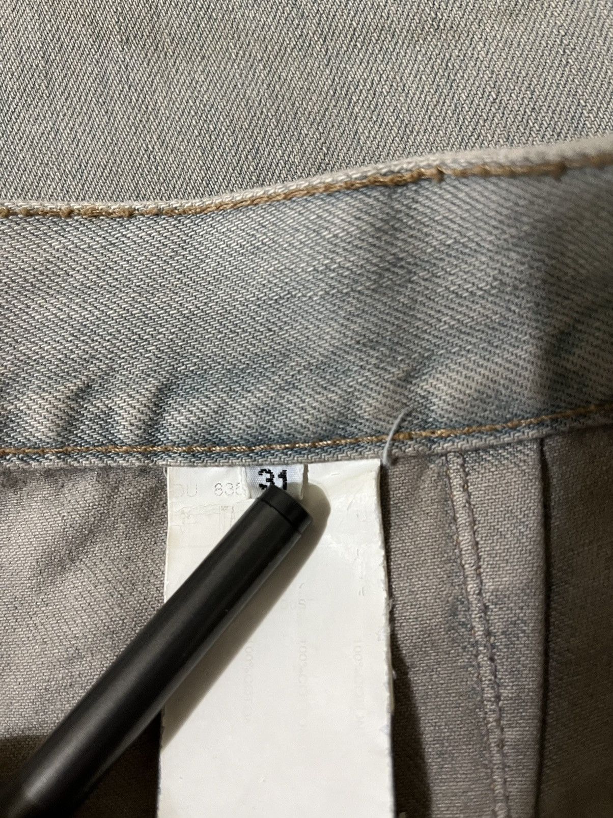 Rick Owens × Rick Owens Drkshdw Rick Owens Archive Baggy M65 Pocket Sandwash Cargo Denim Size US 31 - 2 Thumbnail
