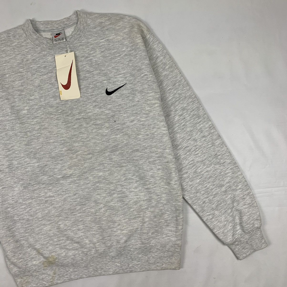 Nike × Vintage Vintage Deadstock Nike Small Swoosh Sweatshirt Size US XL / EU 56 / 4 - 3 Thumbnail