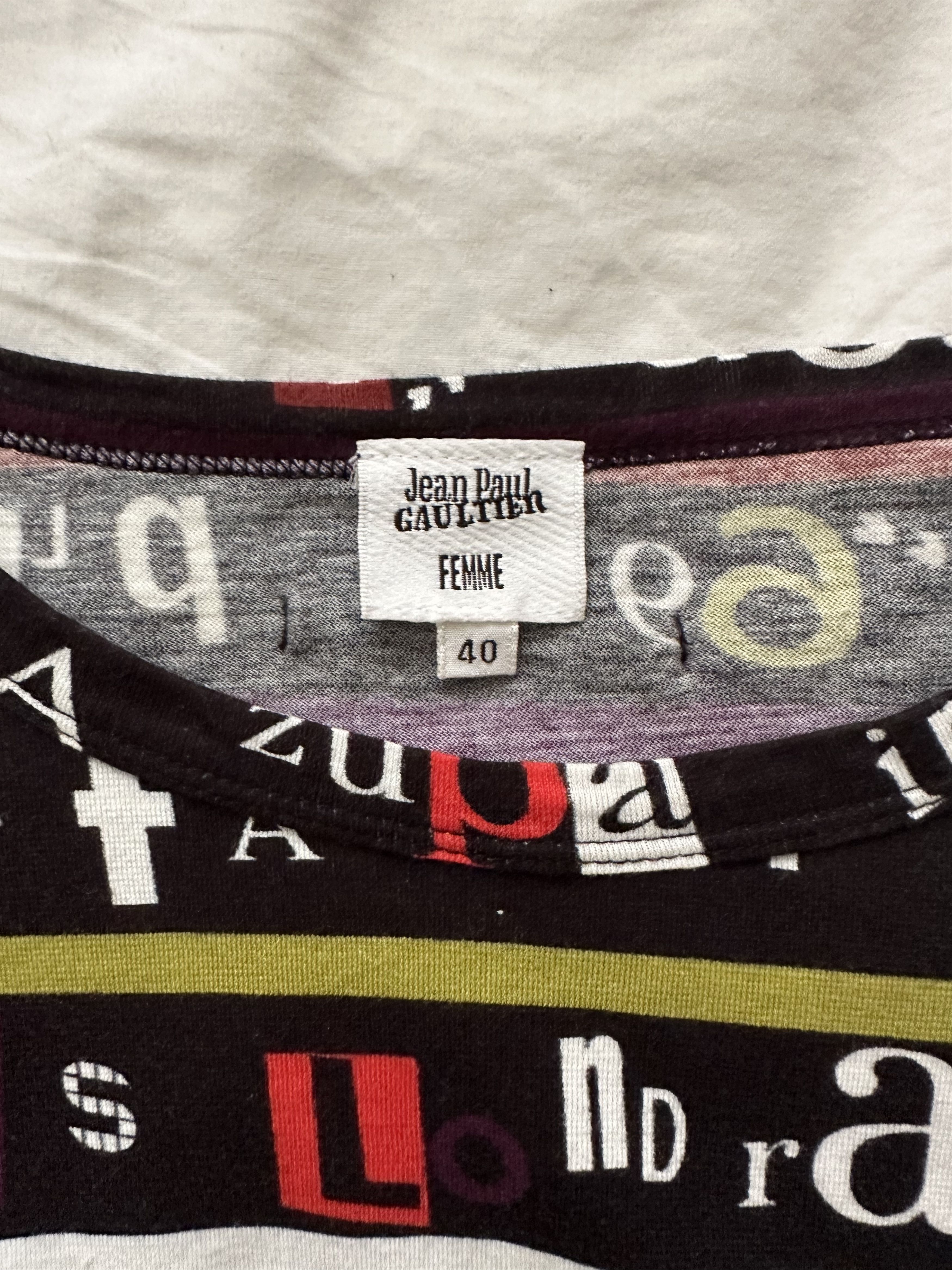 Jean Paul Gaultier Jean Paul Gaultier Words Long Sleeve 1990s Size US XXS / EU 40 - 2 Thumbnail