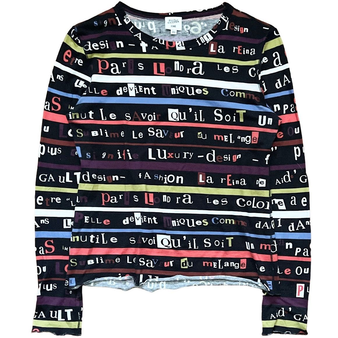 Jean Paul Gaultier Jean Paul Gaultier Words Long Sleeve 1990s Size US XXS / EU 40 - 1 Thumbnail