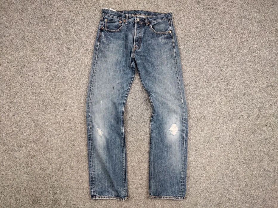 Levi's Vintage 90's levis 501 Distressed Denim Blue Washed Jeans | Grailed