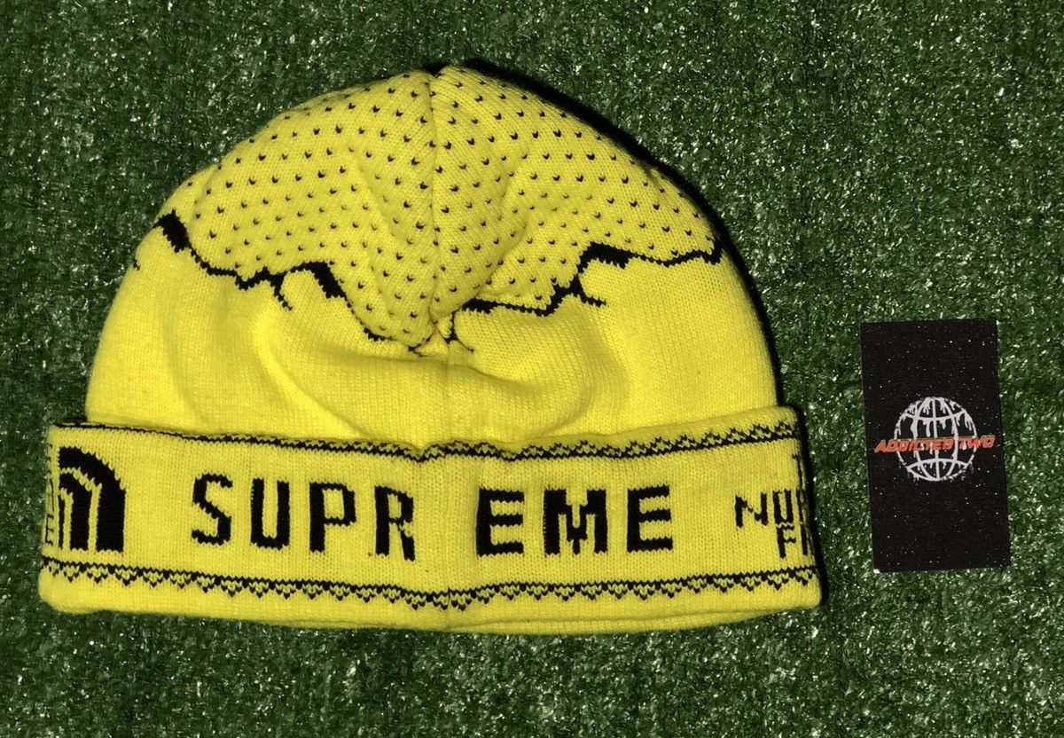 Supreme × The North Face SUPREME X THE NORTH FACE BEANIE SULPHUR FW 2018 Size ONE SIZE - 5 Thumbnail