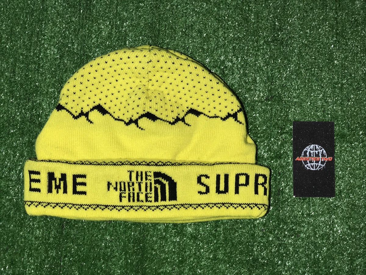 Supreme × The North Face SUPREME X THE NORTH FACE BEANIE SULPHUR FW 2018 Size ONE SIZE - 3 Thumbnail