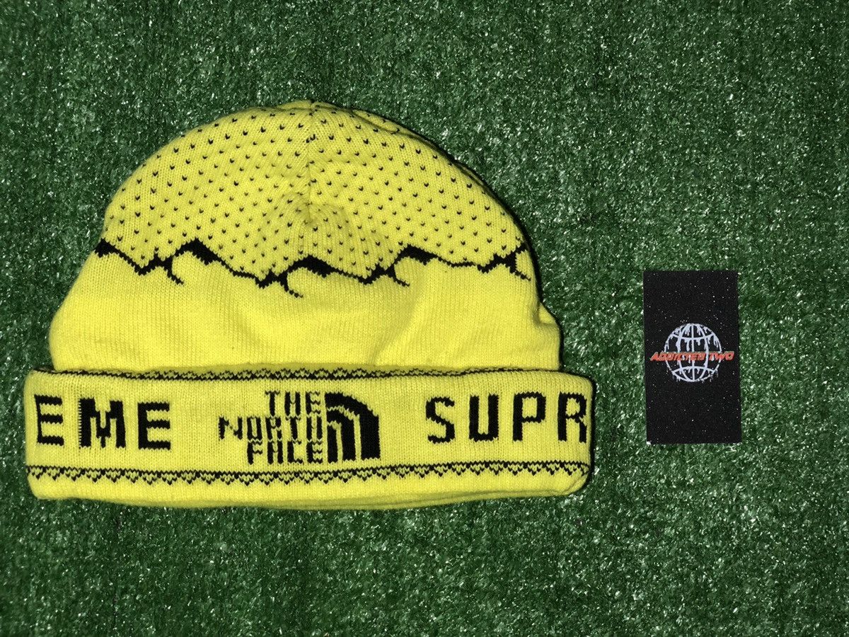 Supreme × The North Face SUPREME X THE NORTH FACE BEANIE SULPHUR FW 2018 Size ONE SIZE - 2 Thumbnail