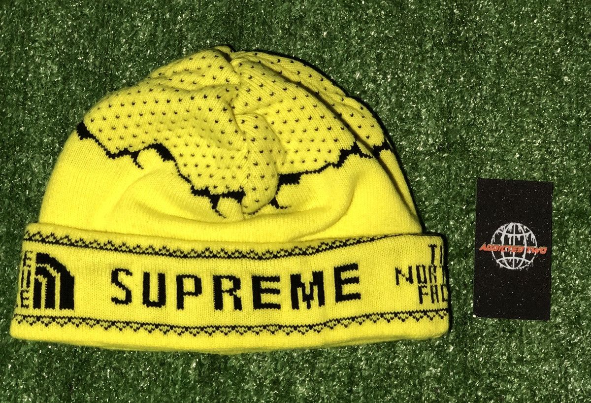 Supreme × The North Face SUPREME X THE NORTH FACE BEANIE SULPHUR FW 2018 Size ONE SIZE - 4 Thumbnail
