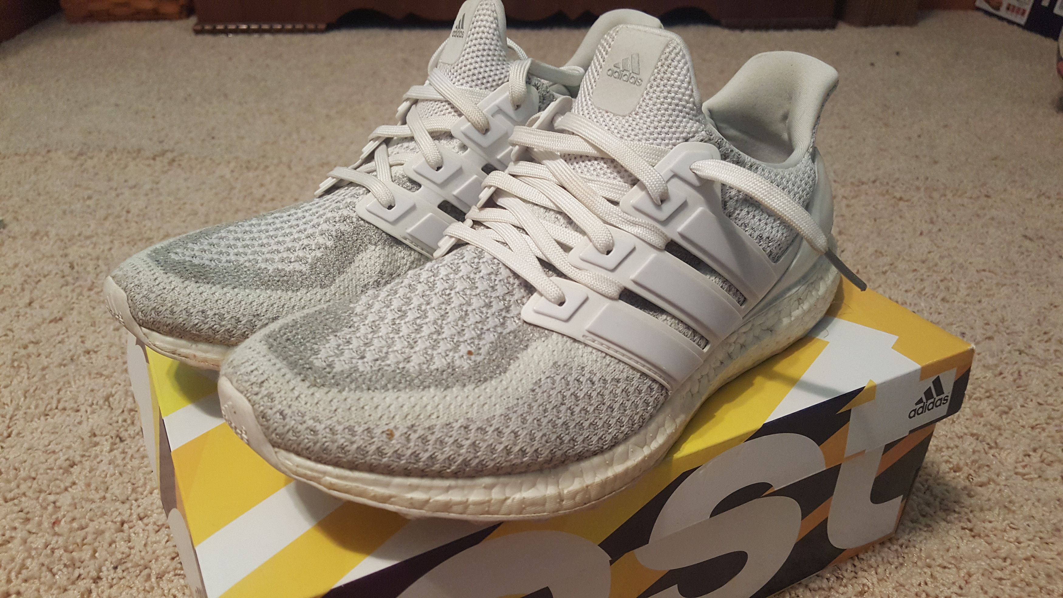 Adidas ultra boost 2.0 white reflective hotsell