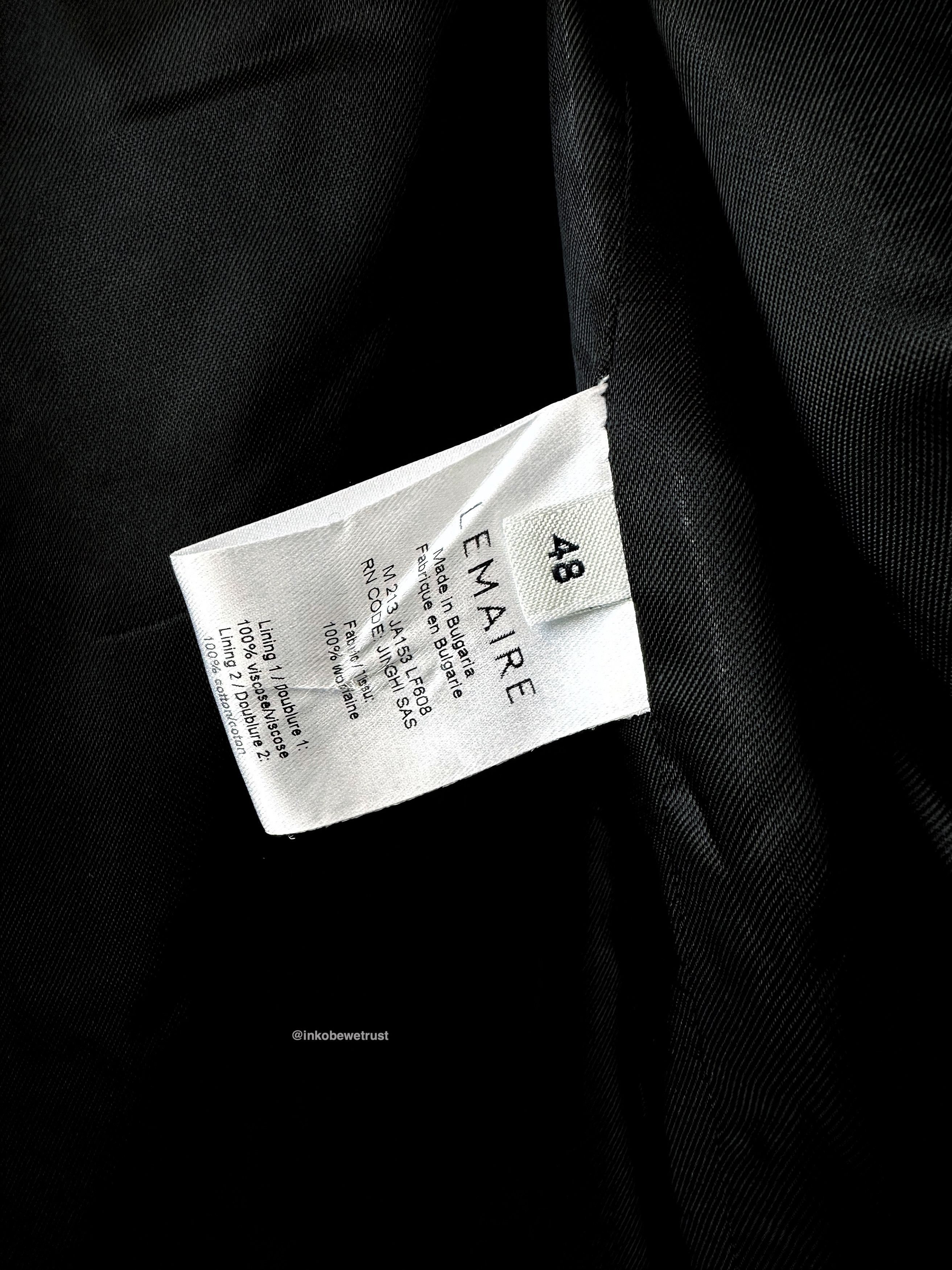 Lemaire Boxy-Cut Single-Breasted Black Blazer Size 48R - 6 Thumbnail