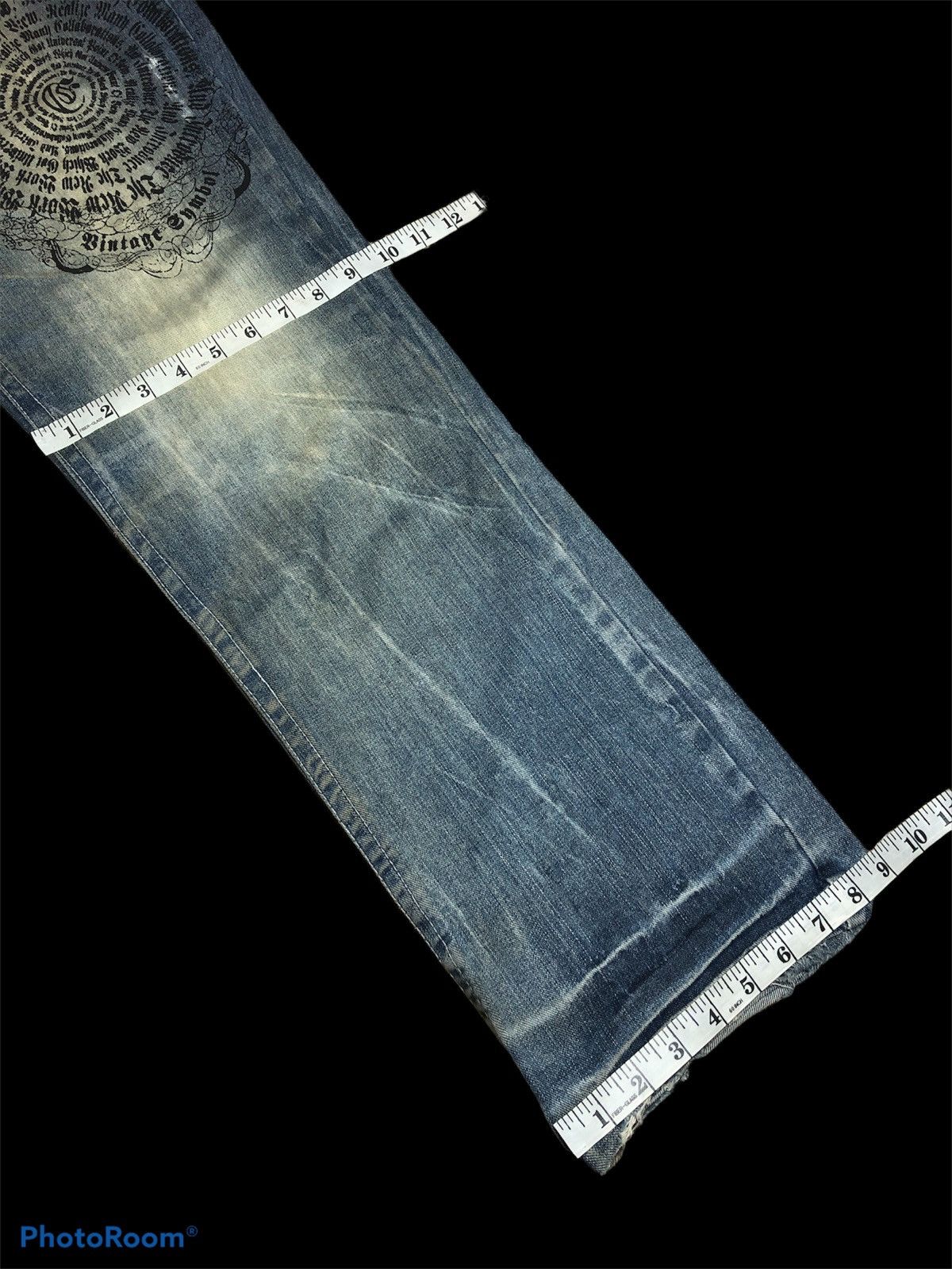 Other SCRIPT DISTRESSED DENIM BY ORIGINAL JEANS Size US 33 - 10 Thumbnail