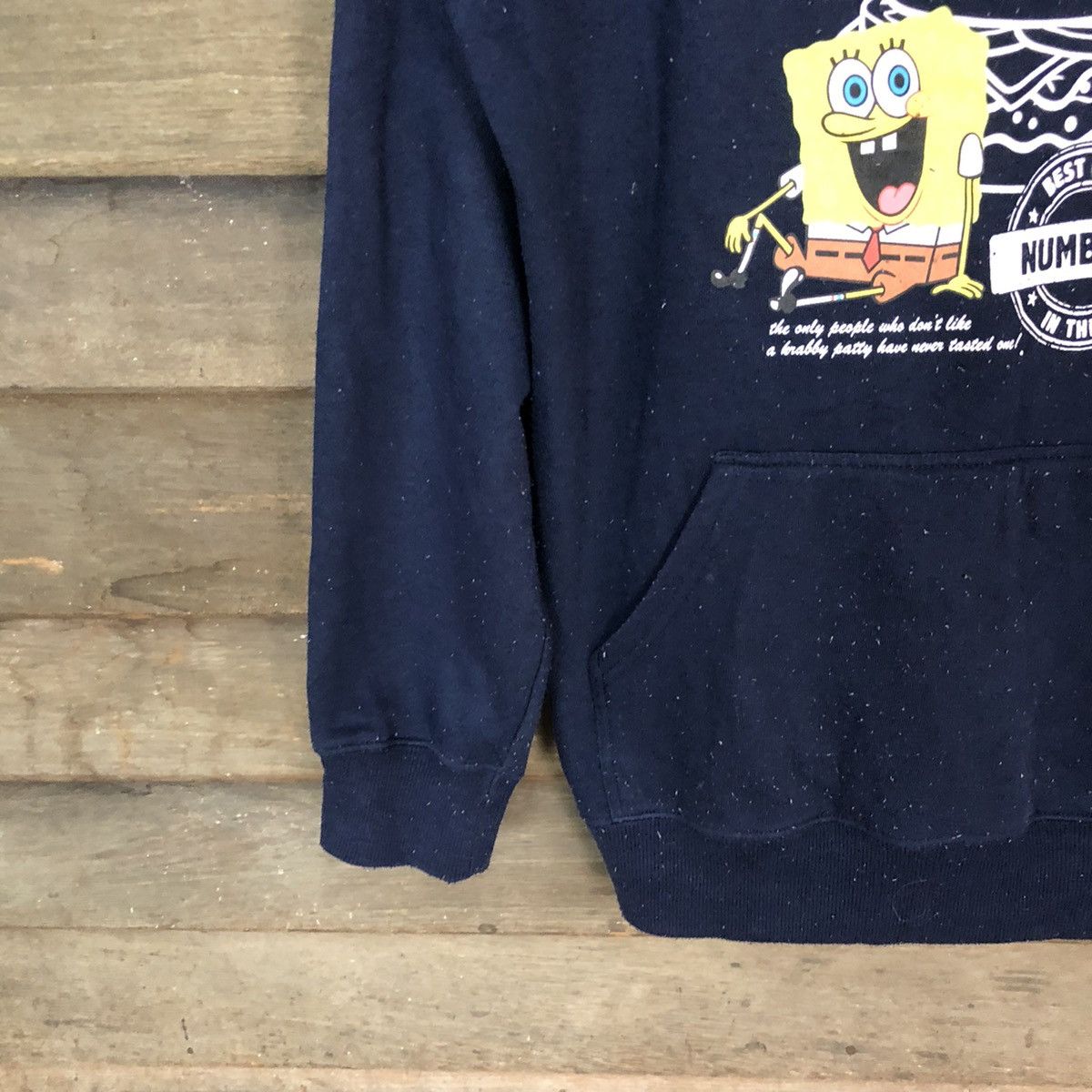 Cartoon Network Spongebob krabby patty cartoon Dark Blue Hoodie #4744 Size US L / EU 52-54 / 3 - 4 Thumbnail