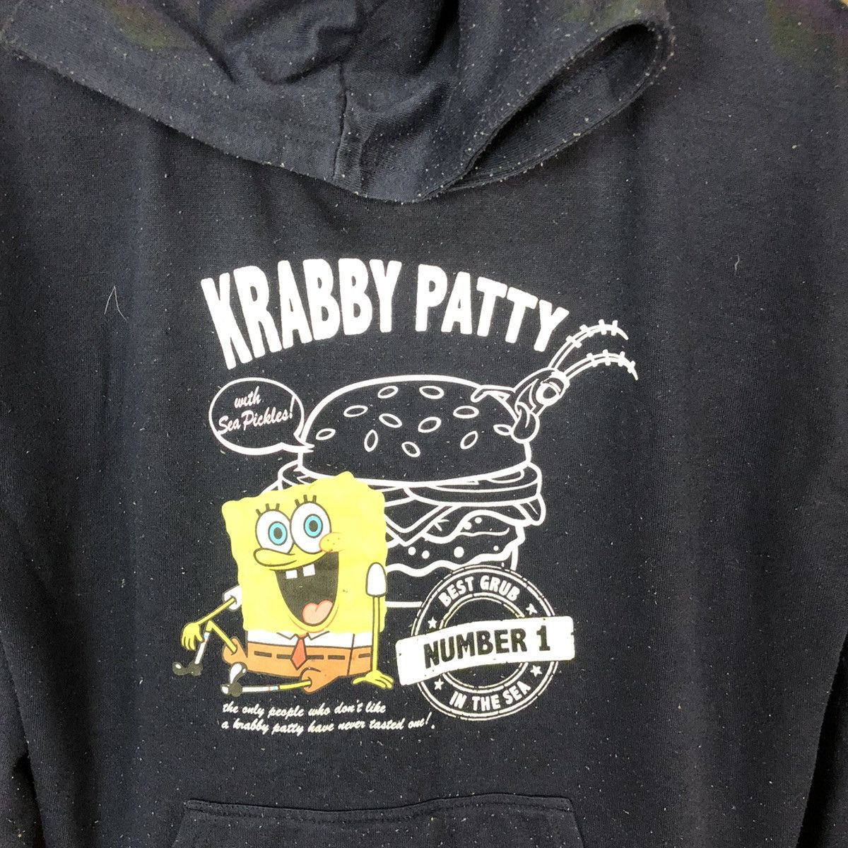 Cartoon Network Spongebob krabby patty cartoon Dark Blue Hoodie #4744 Size US L / EU 52-54 / 3 - 6 Thumbnail