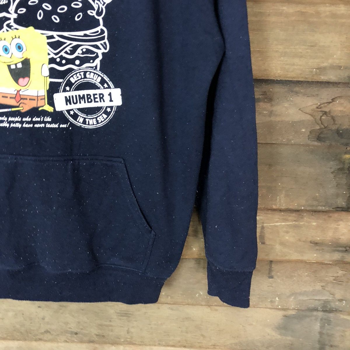 Cartoon Network Spongebob krabby patty cartoon Dark Blue Hoodie #4744 Size US L / EU 52-54 / 3 - 5 Thumbnail
