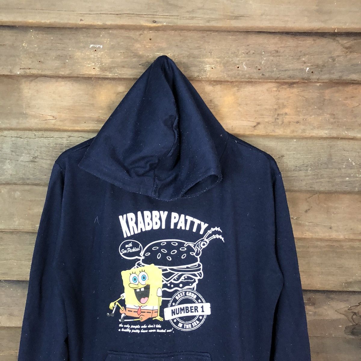 Cartoon Network Spongebob krabby patty cartoon Dark Blue Hoodie #4744 Size US L / EU 52-54 / 3 - 2 Thumbnail