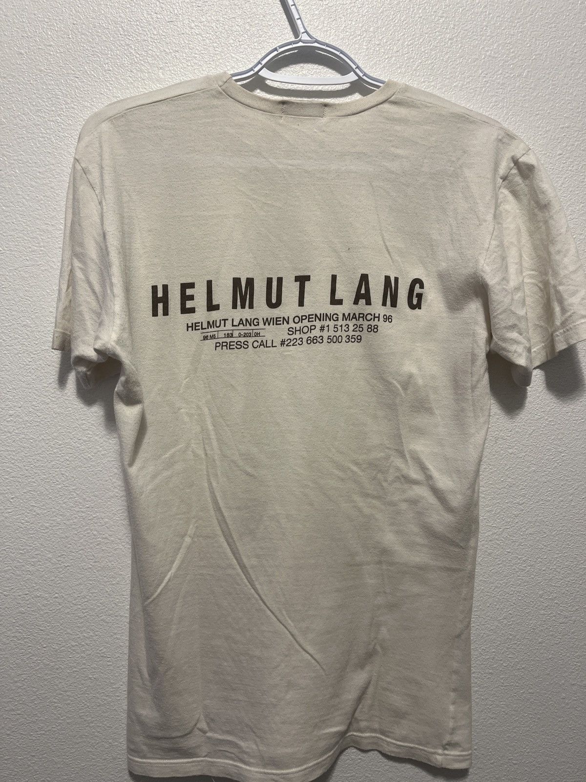 Rare Helmut Lang 1996 Press Call Mary T shirt