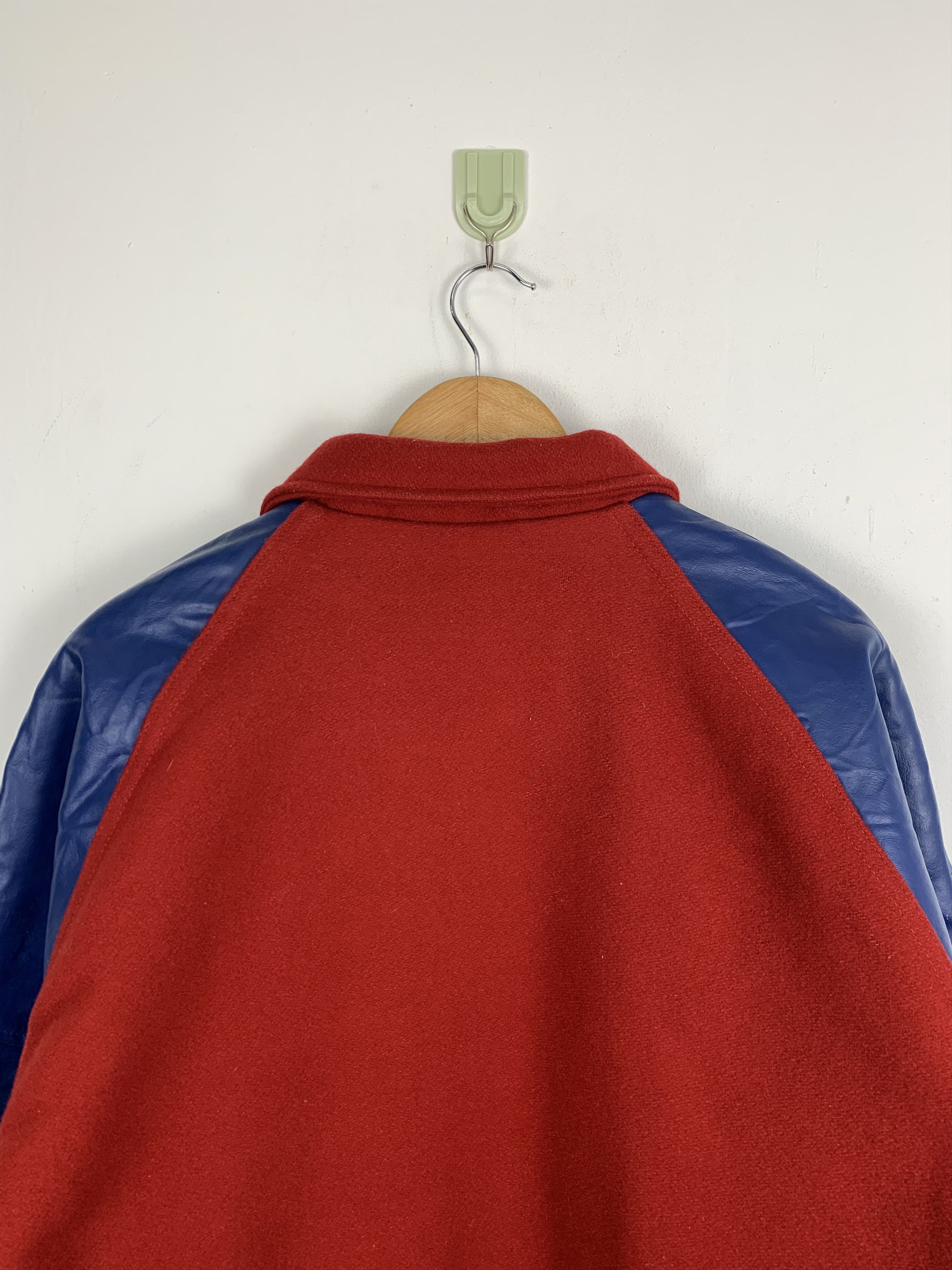 NEFF Vintage 80 Neff Sleeve Leather Varsity Jacket V0503 Size US XL / EU 56 / 4 - 4 Thumbnail