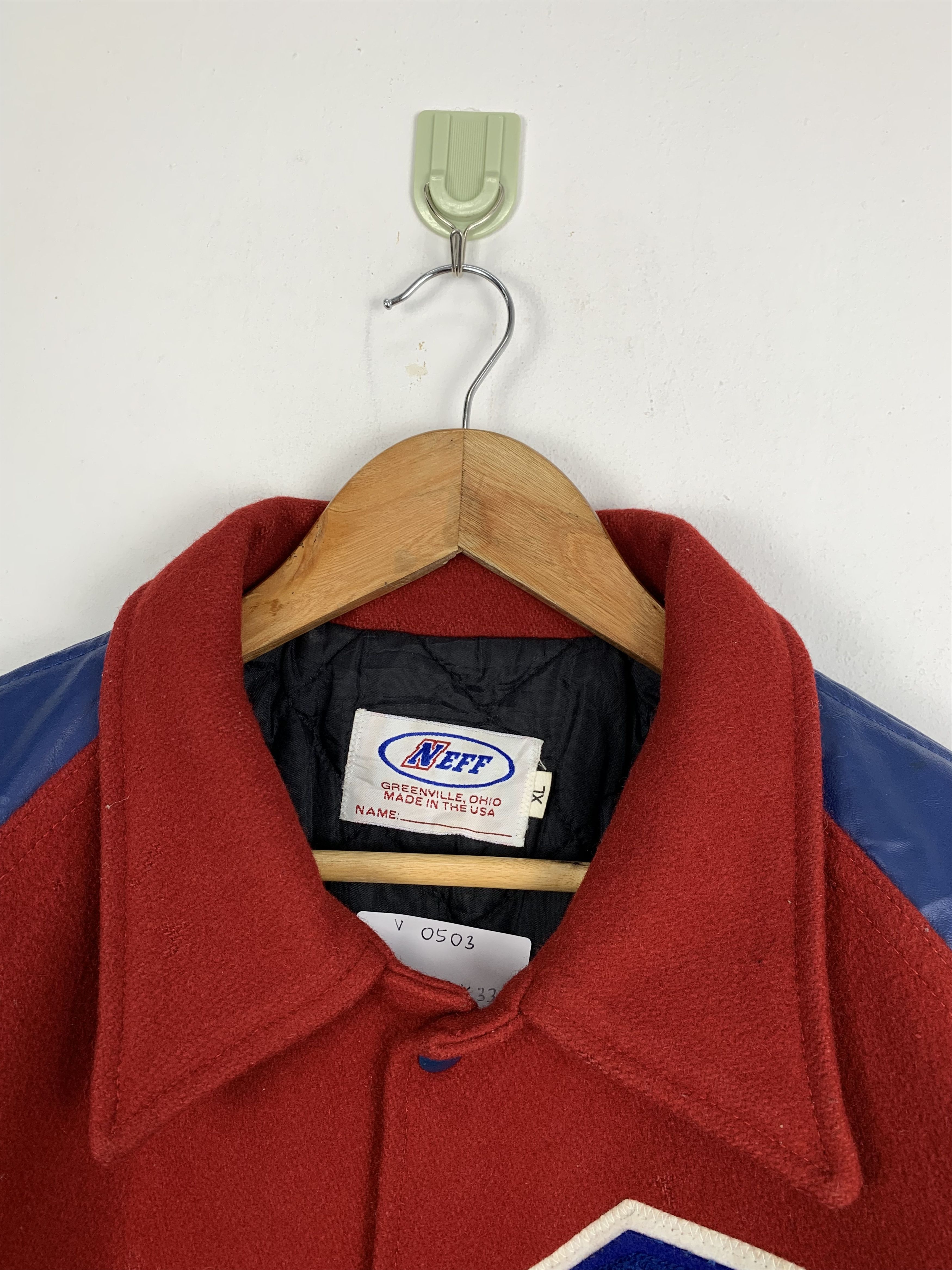 NEFF Vintage 80 Neff Sleeve Leather Varsity Jacket V0503 Size US XL / EU 56 / 4 - 9 Thumbnail