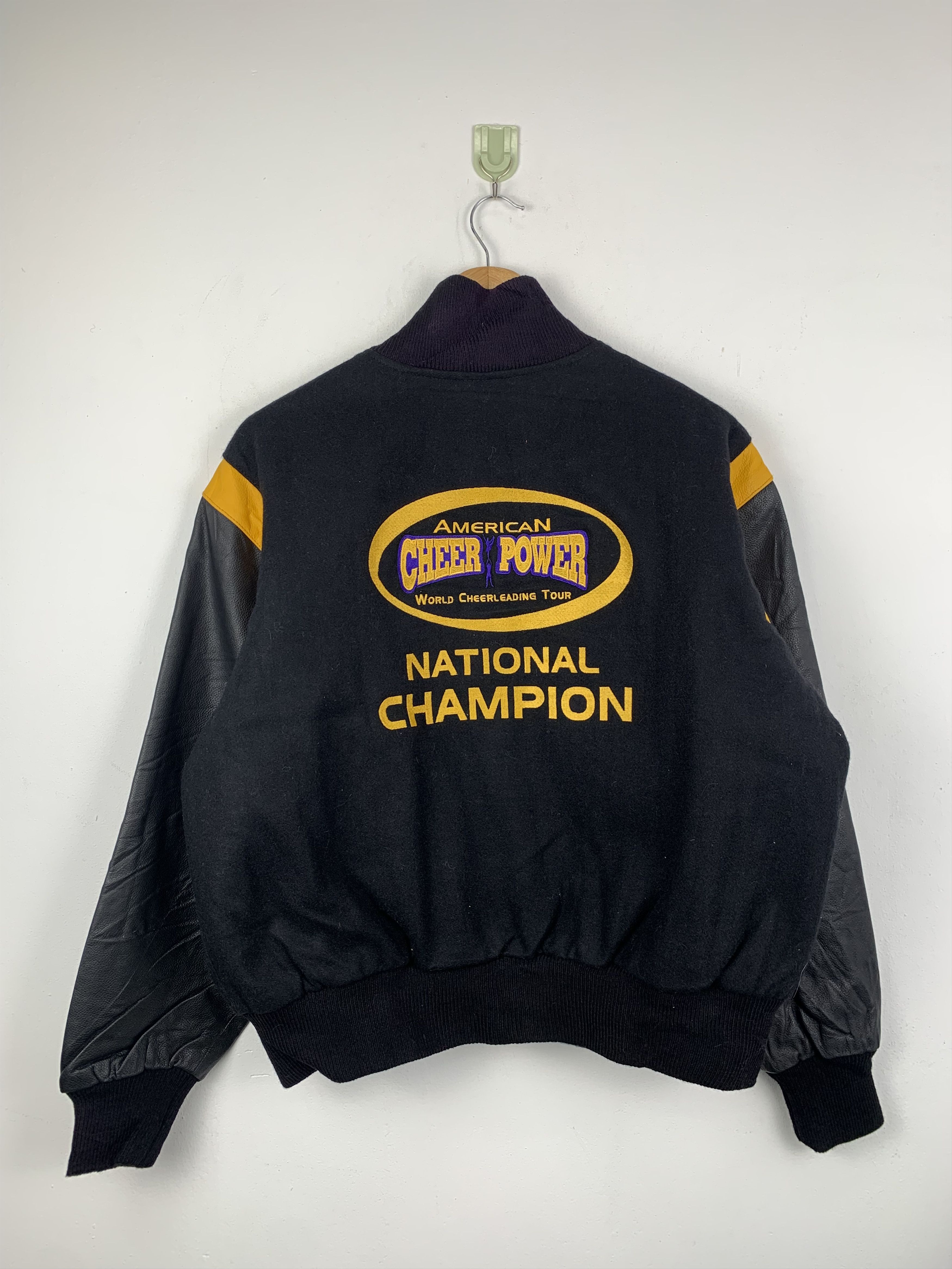 Other Vintage 90s National Champion Sleeve Leather Varsity V0531 Size US L / EU 52-54 / 3 - 1 Thumbnail