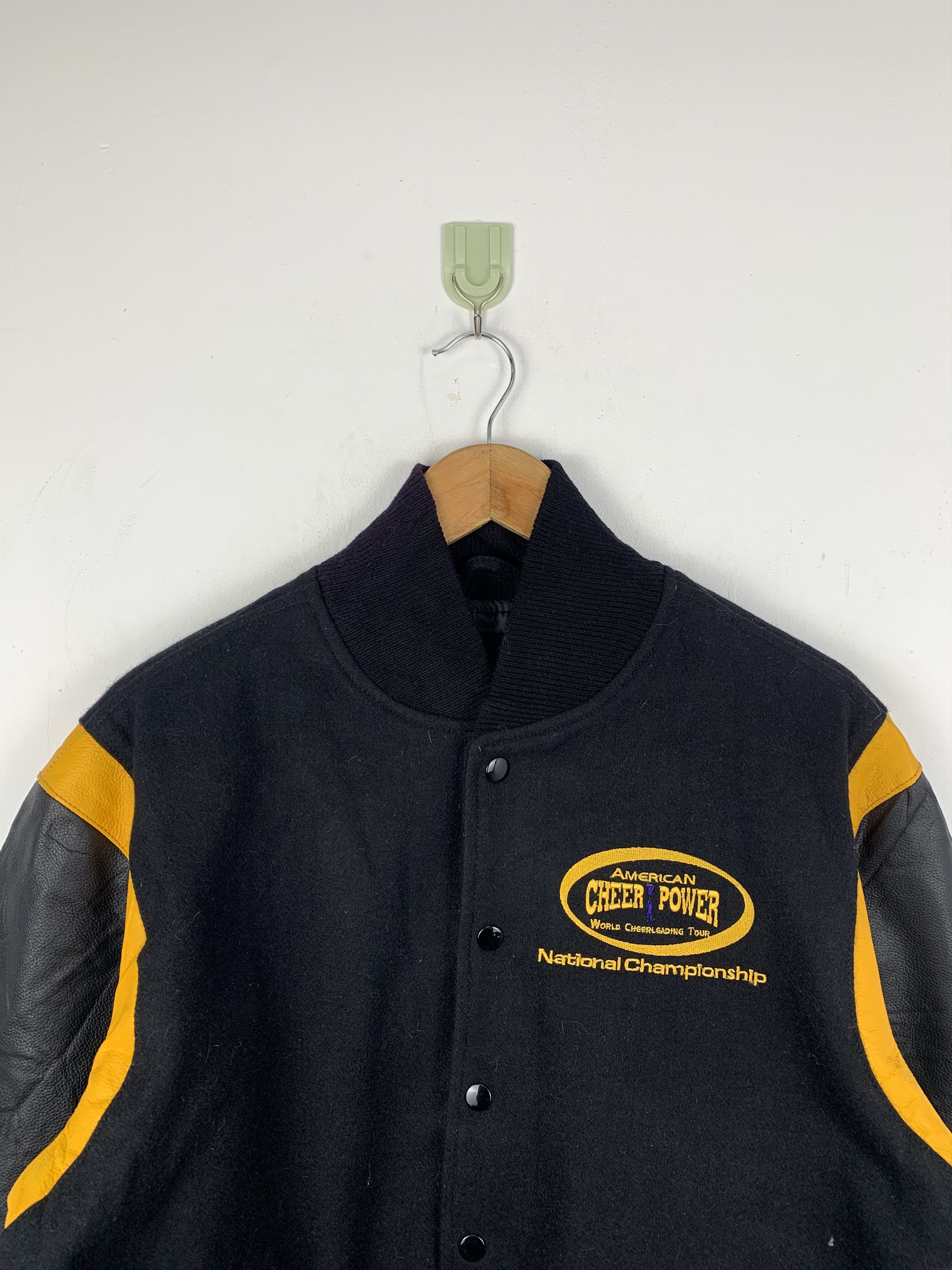 Other Vintage 90s National Champion Sleeve Leather Varsity V0531 Size US L / EU 52-54 / 3 - 3 Thumbnail