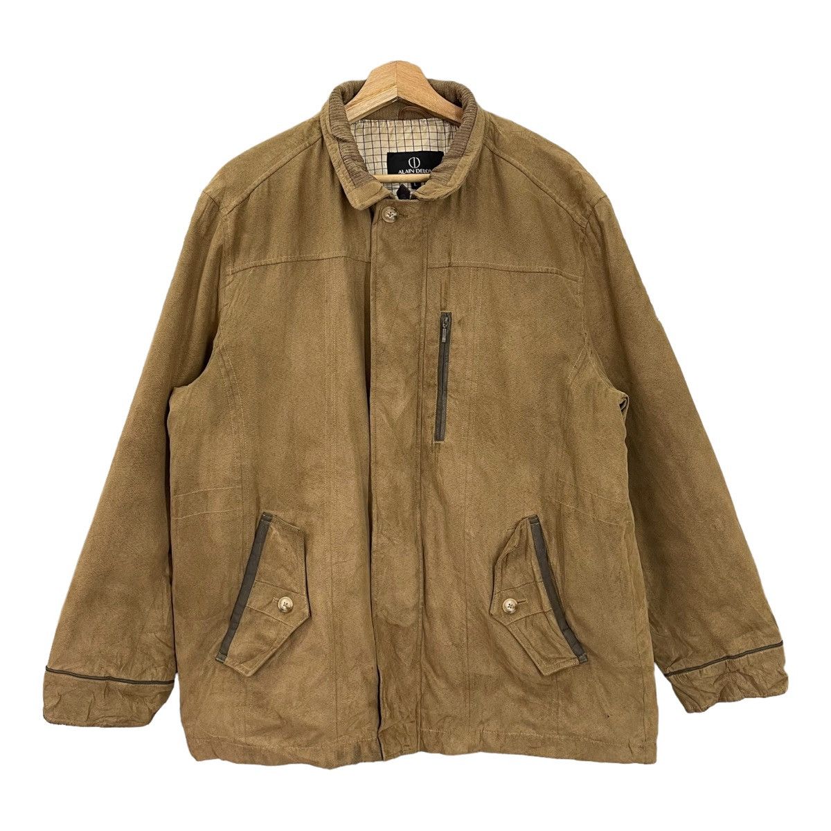 image of 90's Alain Delon Military Insulated Trench Coat in Brown, Men's (Size Large)