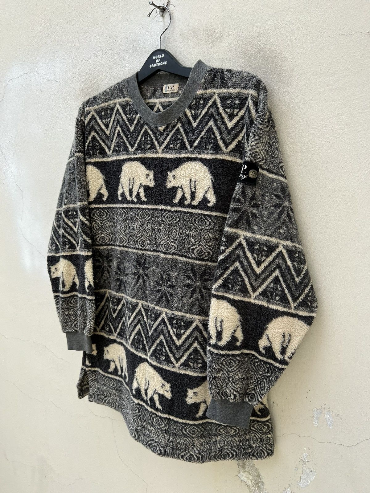 C.P. Company RARE!! Vintage 90s C.P. Company Polar Bear Fleece Sweater Size US L / EU 52-54 / 3 - 9 Thumbnail
