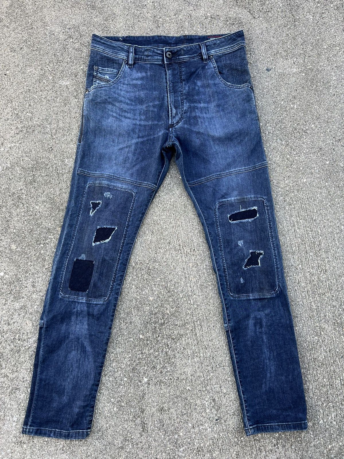 Diesel Diesel Krooley Patchwork Stretch Denim Sweat Pant Jeans Grailed