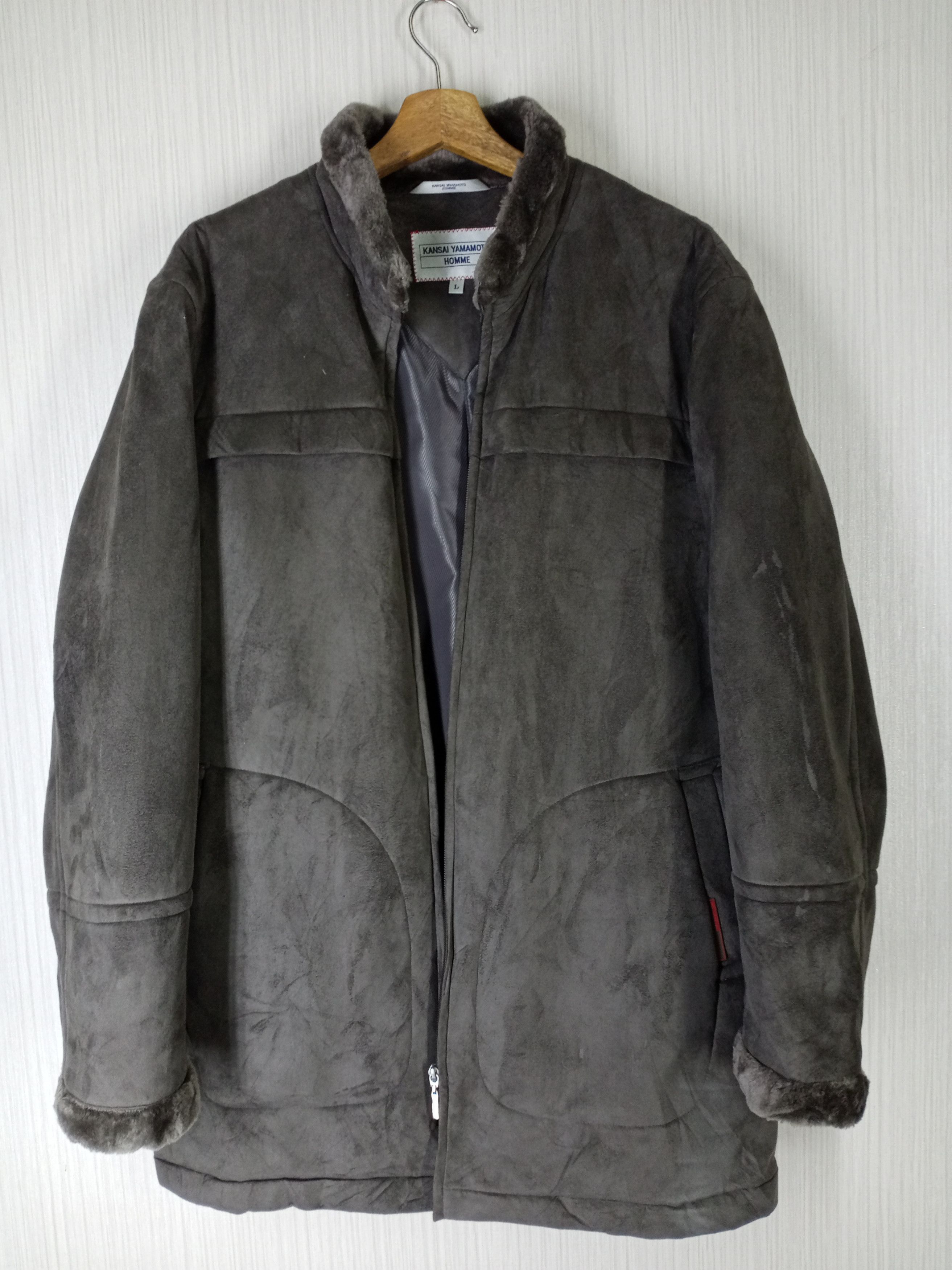 Kansai Yamamoto Rare Vintage Kansai Yamamoto Homme Suede Sherling Jacket Size US L / EU 52-54 / 3 - 2 Thumbnail