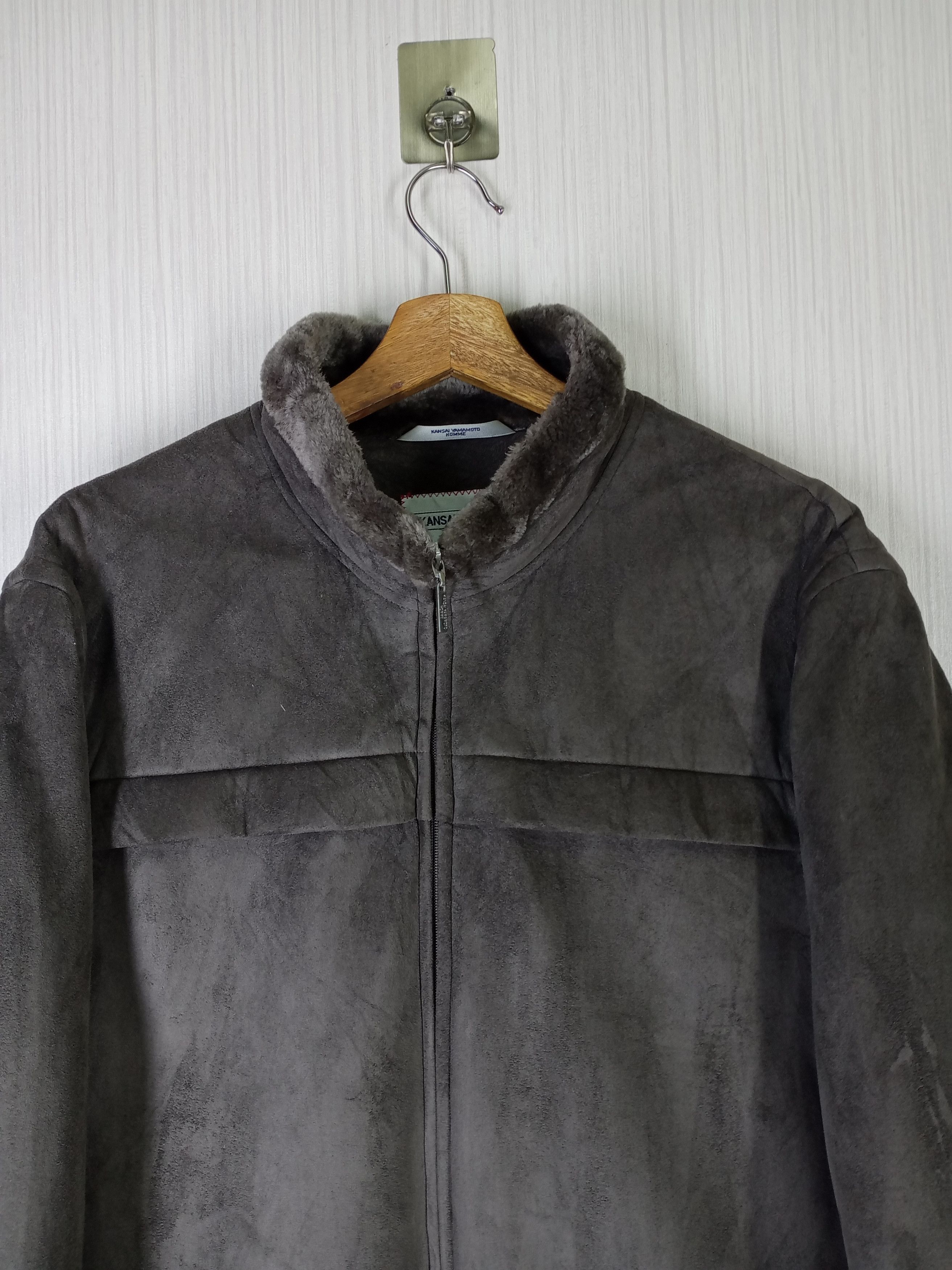Kansai Yamamoto Rare Vintage Kansai Yamamoto Homme Suede Sherling Jacket Size US L / EU 52-54 / 3 - 6 Thumbnail