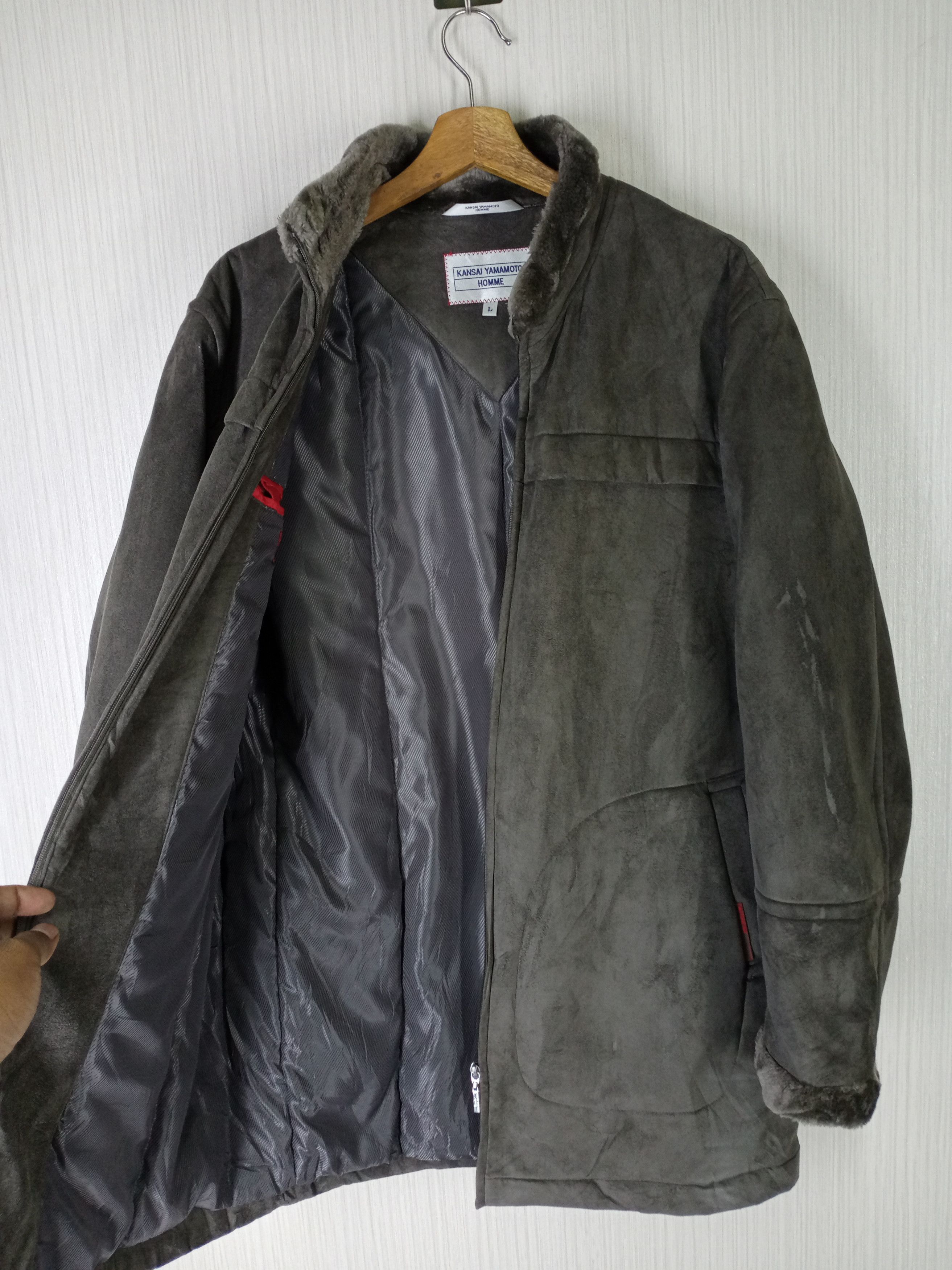 Kansai Yamamoto Rare Vintage Kansai Yamamoto Homme Suede Sherling Jacket Size US L / EU 52-54 / 3 - 3 Thumbnail