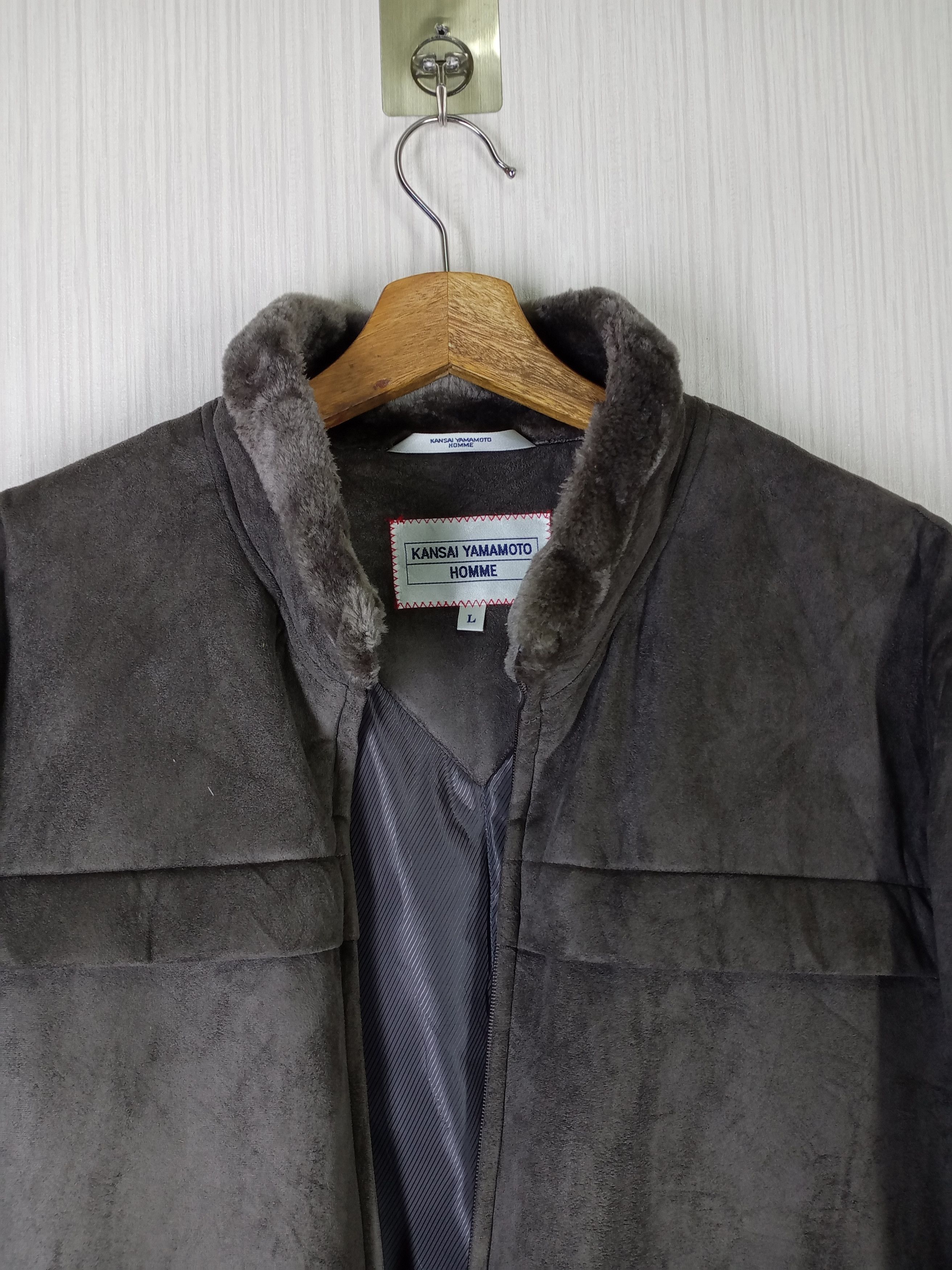 Kansai Yamamoto Rare Vintage Kansai Yamamoto Homme Suede Sherling Jacket Size US L / EU 52-54 / 3 - 4 Thumbnail