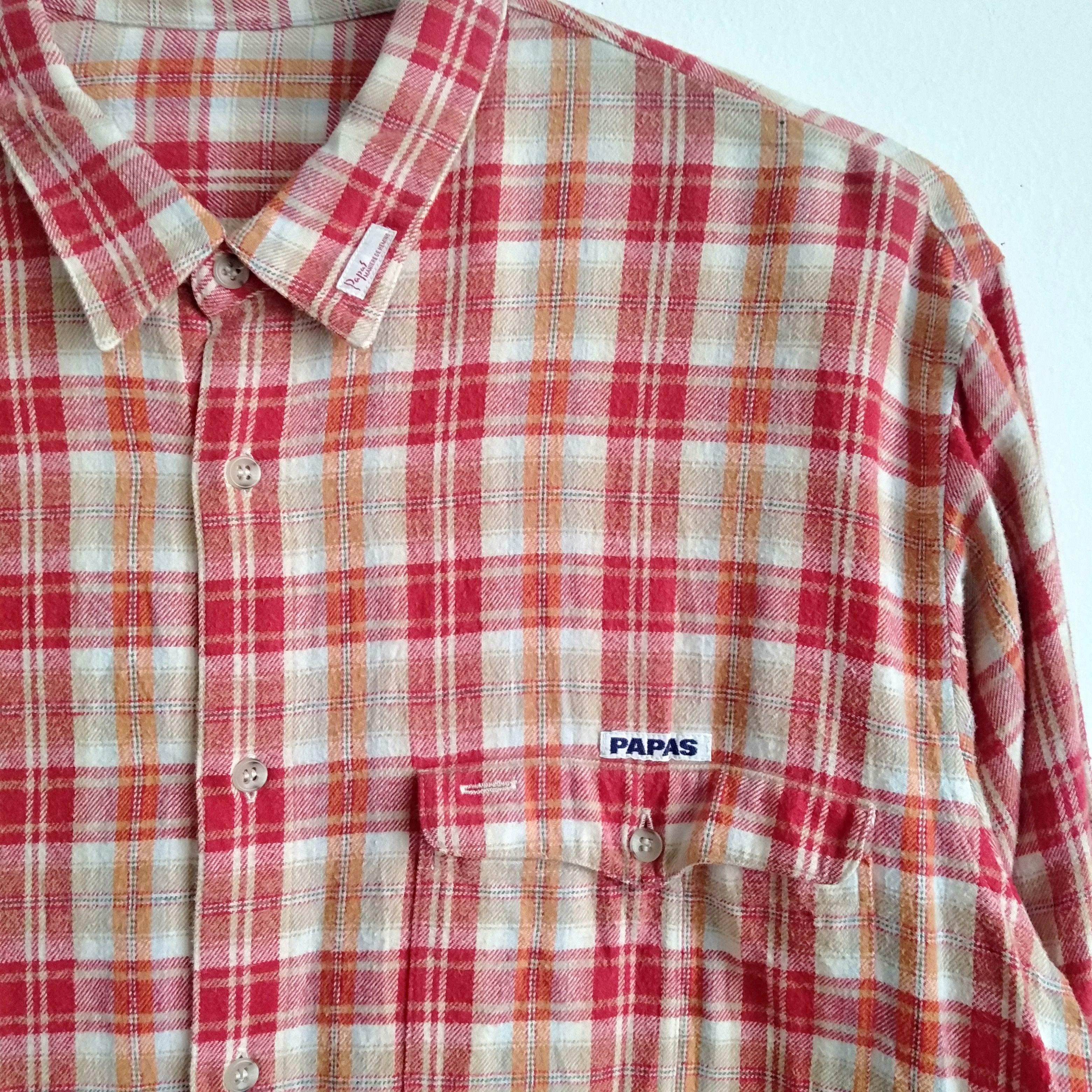 Designer × Flannel × Japanese Brand Papas Single Pocket Flannel Size US L / EU 52-54 / 3 - 2 Thumbnail