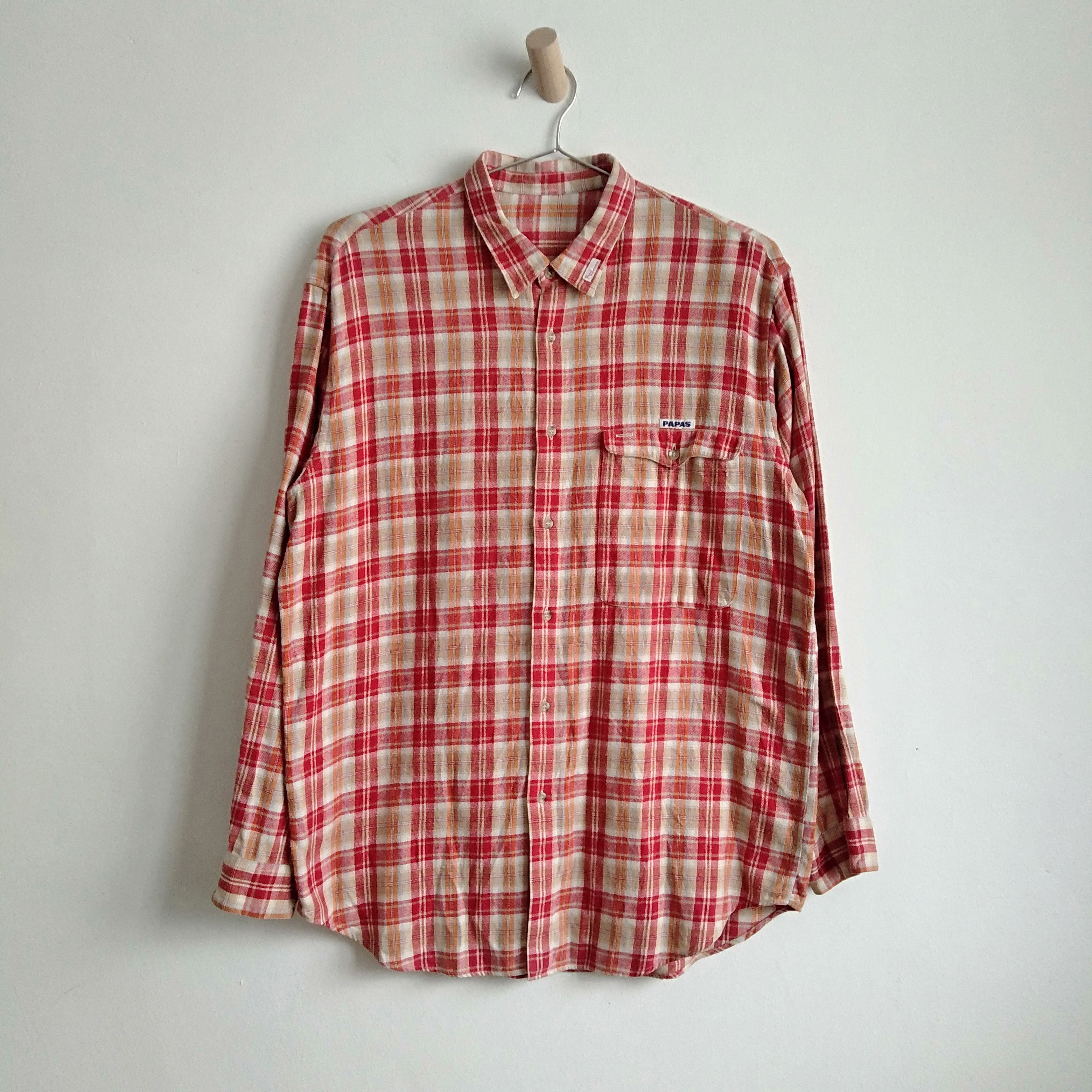 Designer × Flannel × Japanese Brand Papas Single Pocket Flannel Size US L / EU 52-54 / 3 - 1 Thumbnail