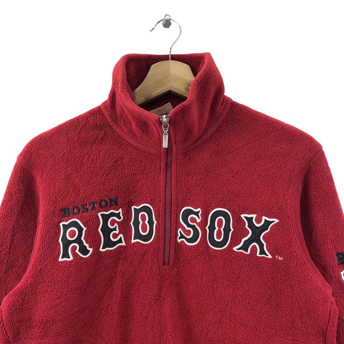 80s 90s VINTAGE ヴィンテージ USED 古着 Lee Harfzip Fleece Jacket Boston Redsox MLB フリースジャケット ボストンレッドソックス XL 紺 古着 90s USA製 MLB Boston Red Sox 「Green Monster」 レッド