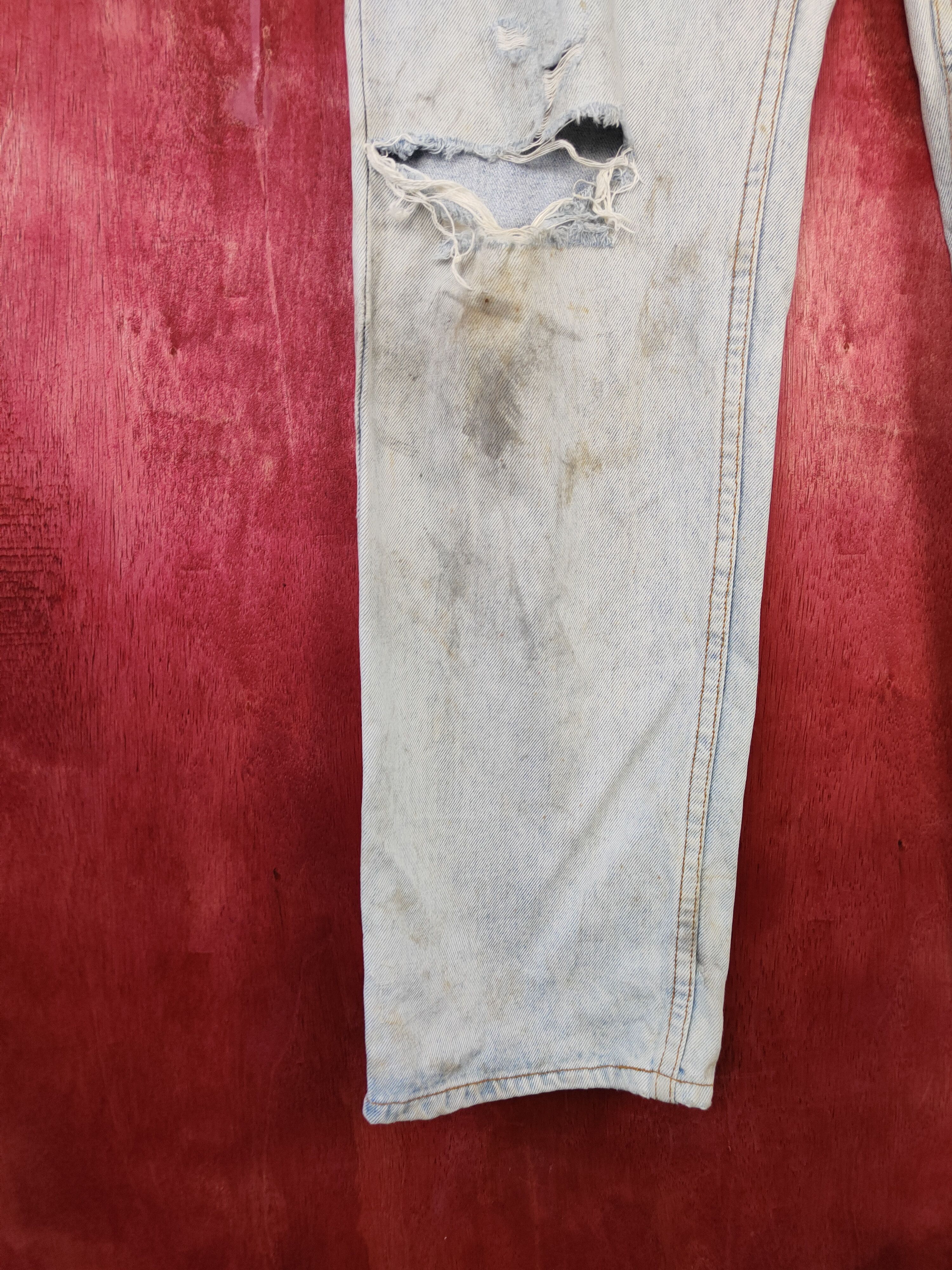 Japanese Brand Leyton House vintage distressed denim Jeans #4934 Size US 32 / EU 48 - 4 Thumbnail