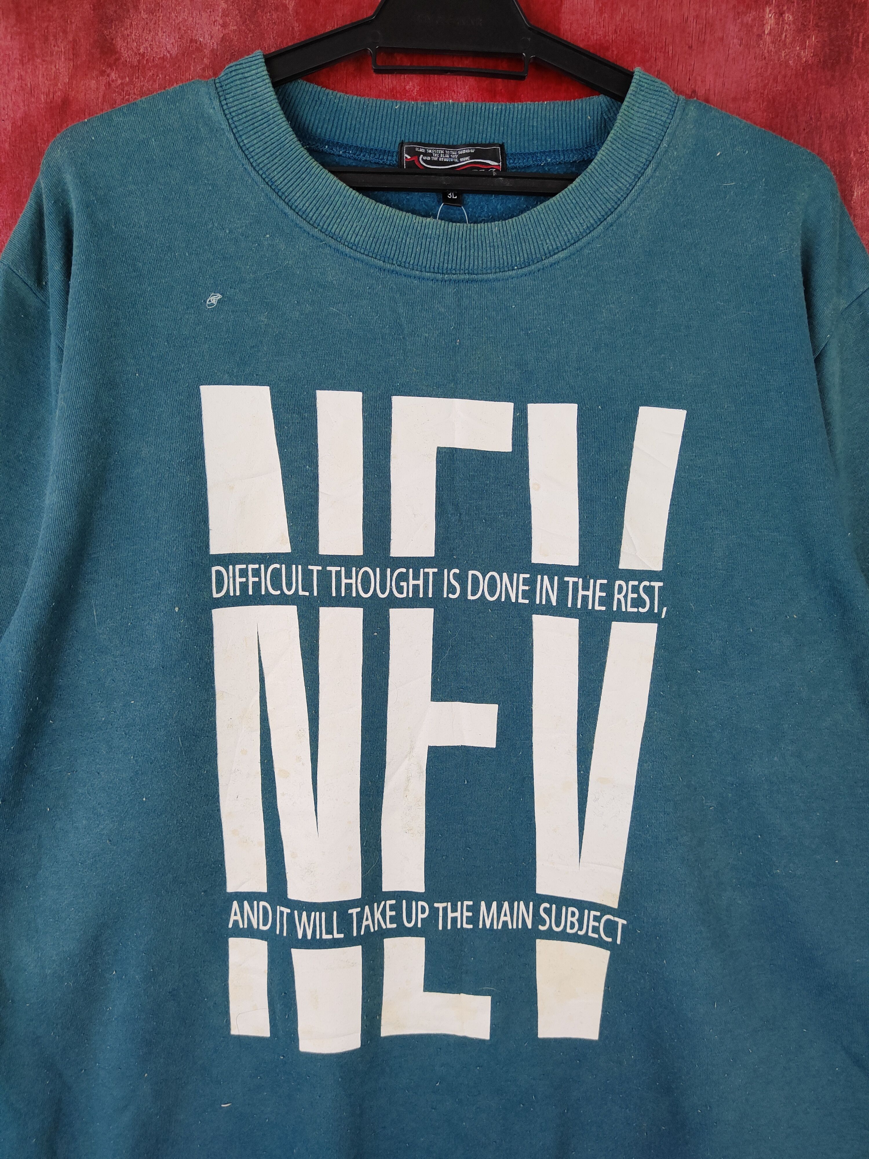 Japanese Brand NEV Surfboards Green distressed Sweatshirt #4807 Size US L / EU 52-54 / 3 - 2 Thumbnail