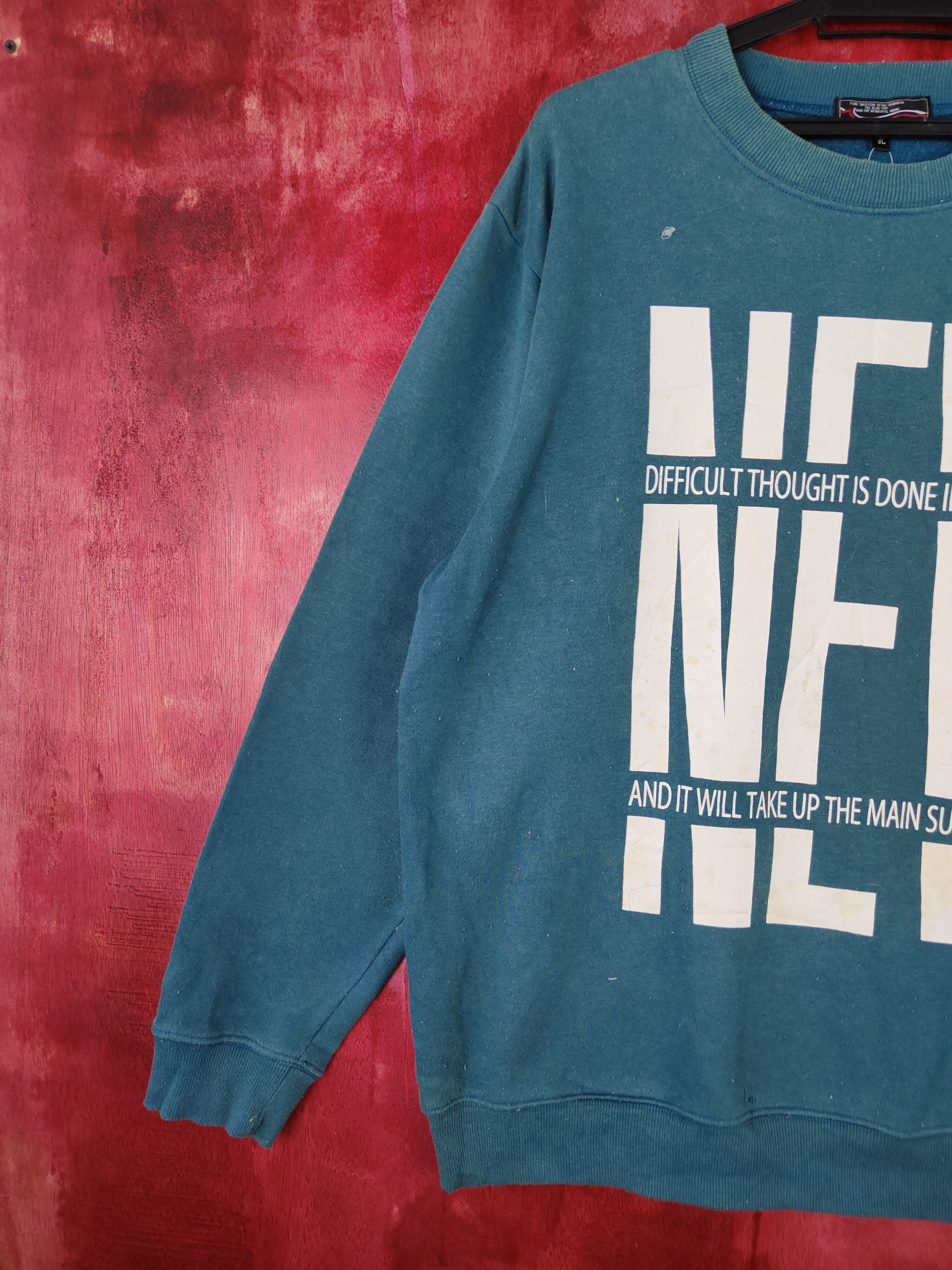 Japanese Brand NEV Surfboards Green distressed Sweatshirt #4807 Size US L / EU 52-54 / 3 - 6 Thumbnail